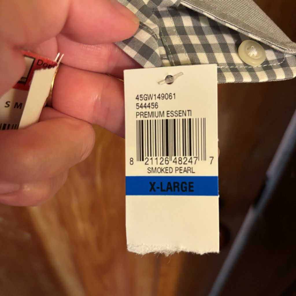 Izod NWT Mens Check IZOD dress shirt Size 38L - 2 Thumbnail