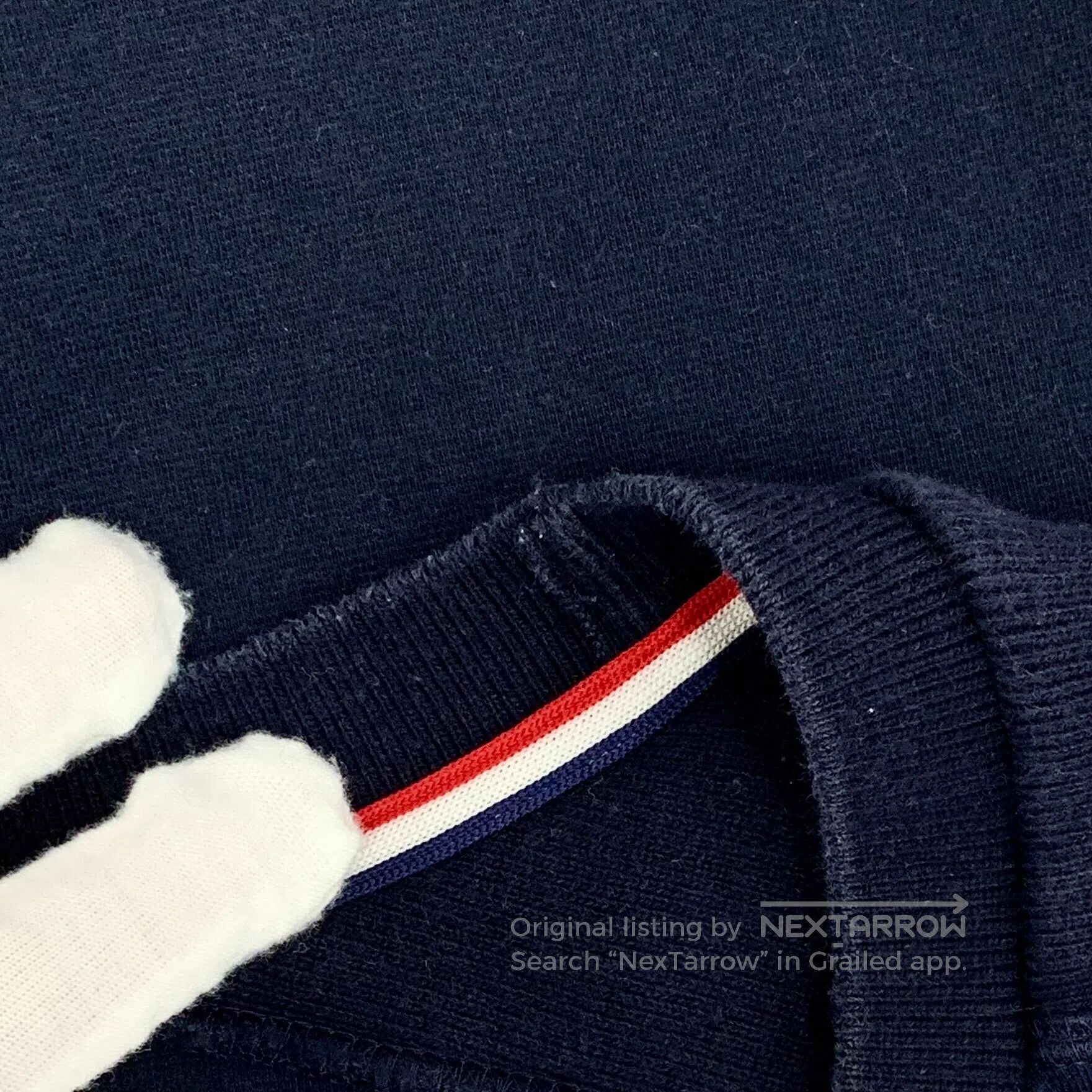 Thom Browne Thom Browne Navy Classic Four-Stripe Cotton Crewneck Short Size US L / EU 52-54 / 3 - 9 Thumbnail