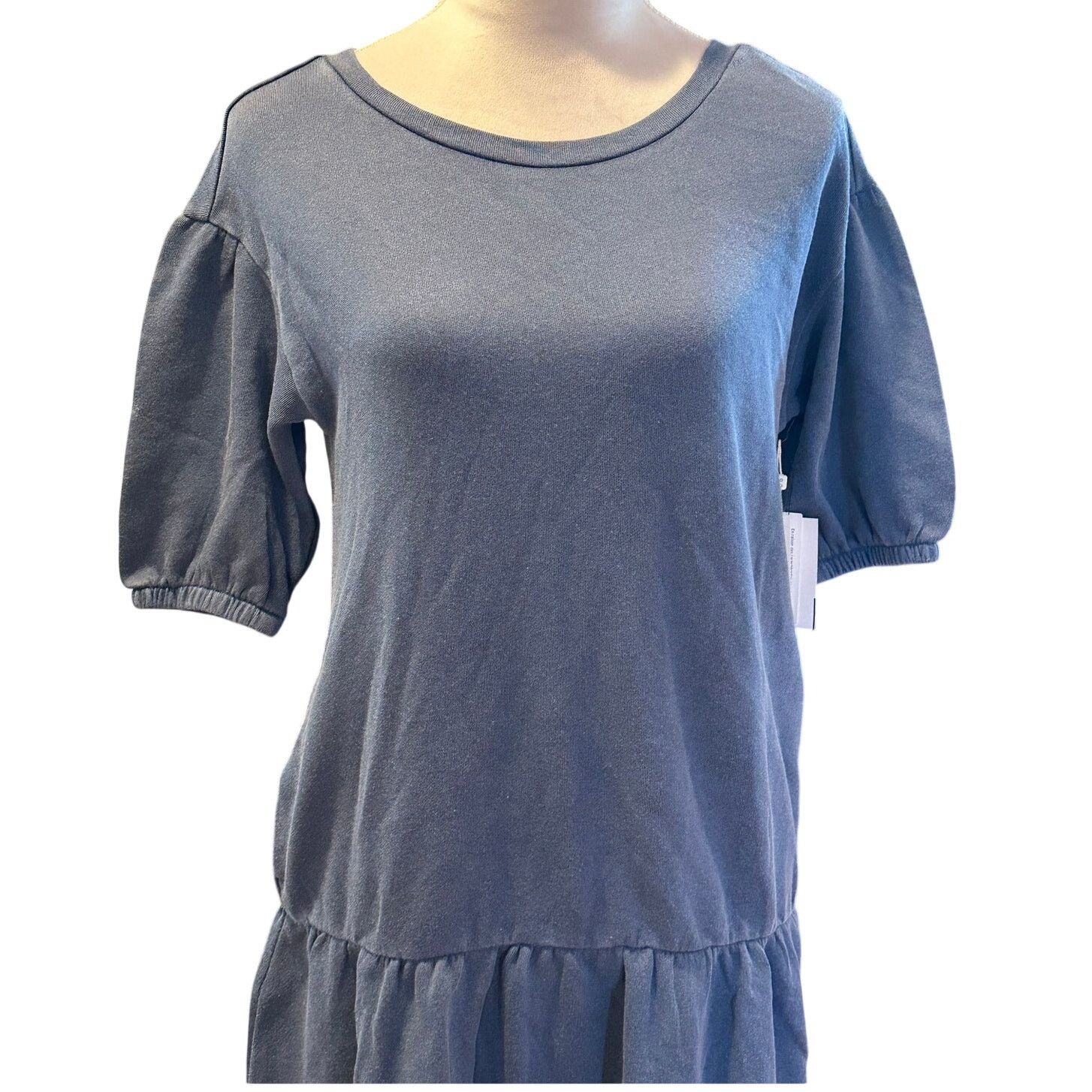 Other Caslon Women's Blue Drop Waist Terry Sweatshirt Dress XS NWT Size XS / US 0-2 / IT 36-38 - 3 Thumbnail