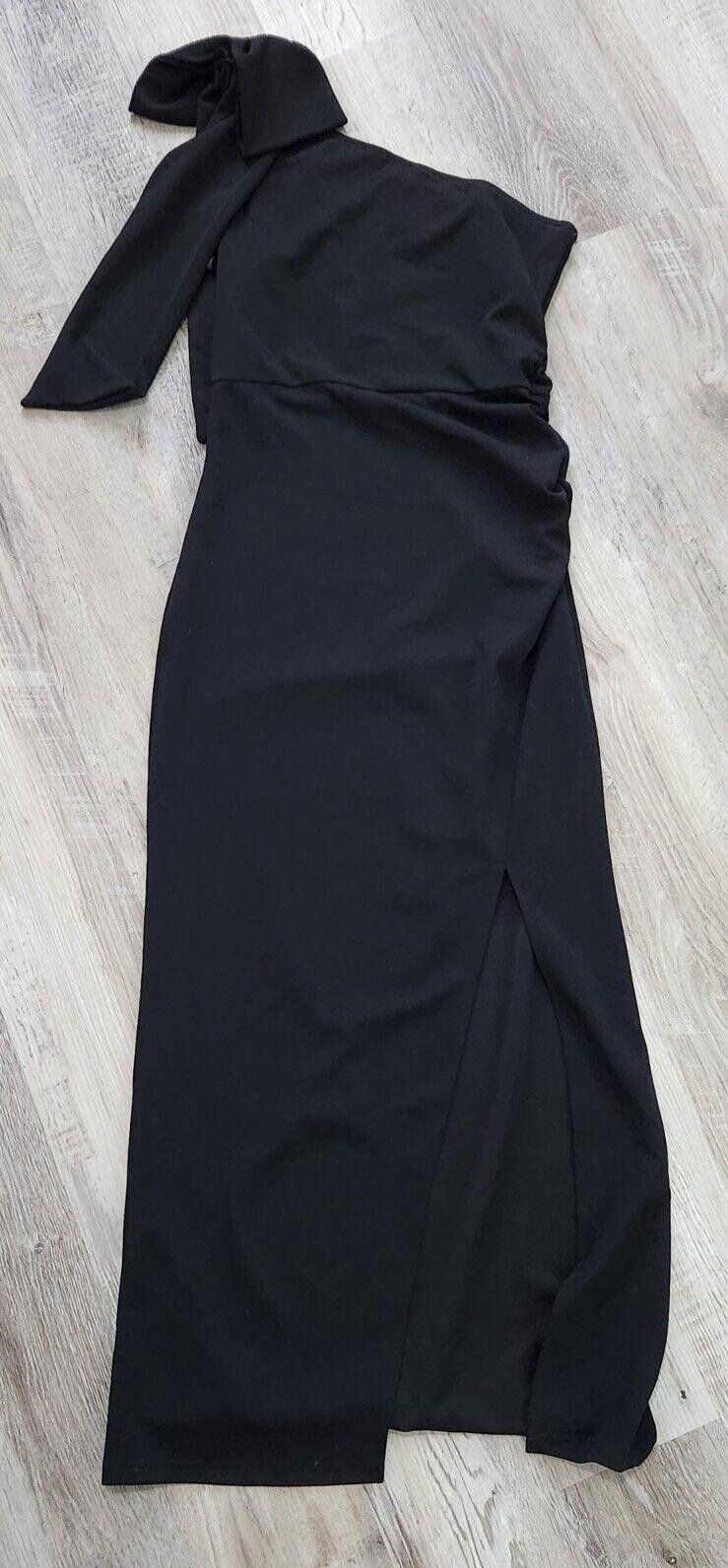 Designer Pretty Little Garden Dress Medium Black One Shoulder Slit Size M / US 6-8 / IT 42-44 - 6 Thumbnail