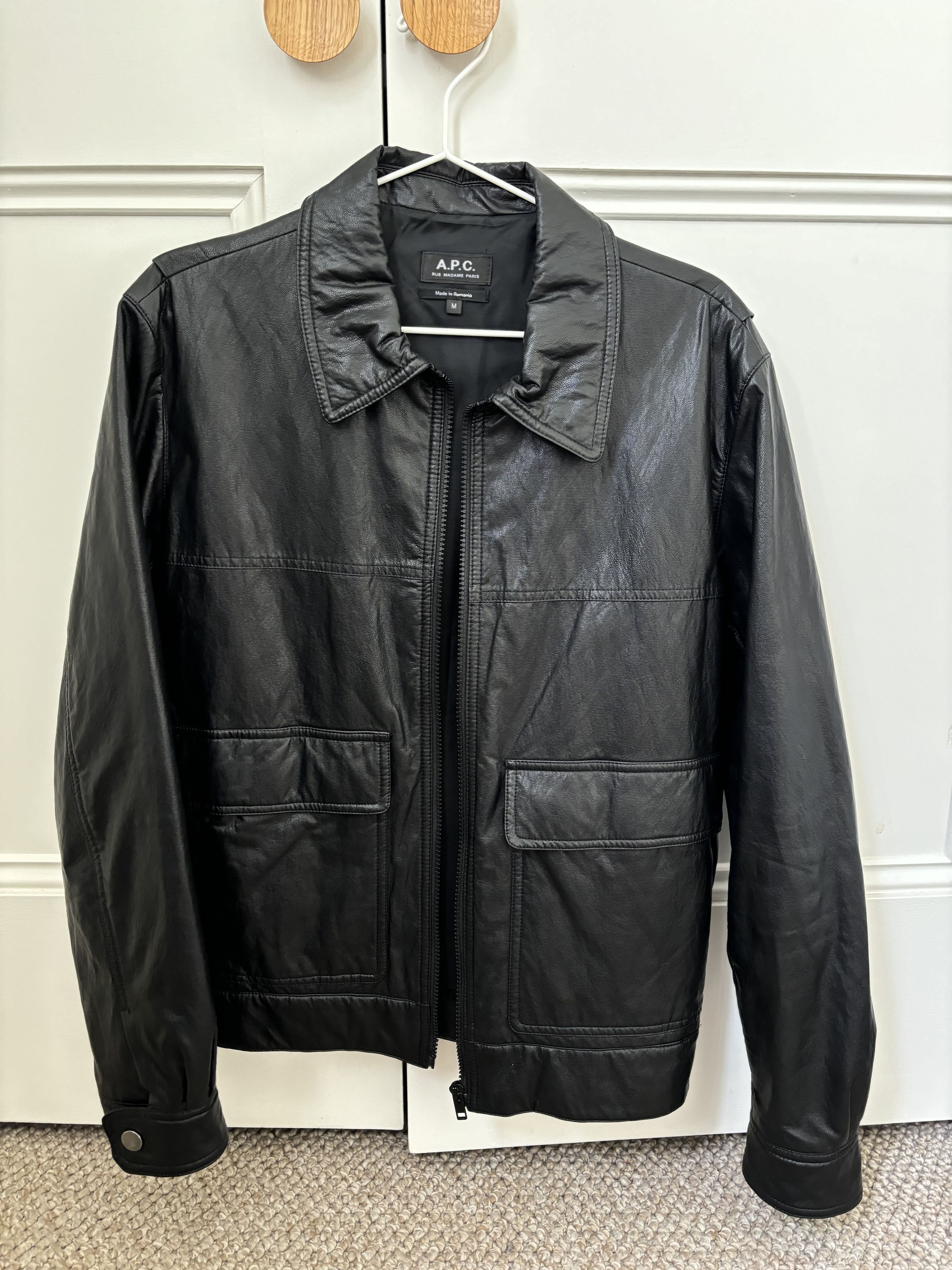A.P.C. A.P.C Black Faux-Leather Jacket Size US M / EU 48-50 / 2 - 2 Thumbnail