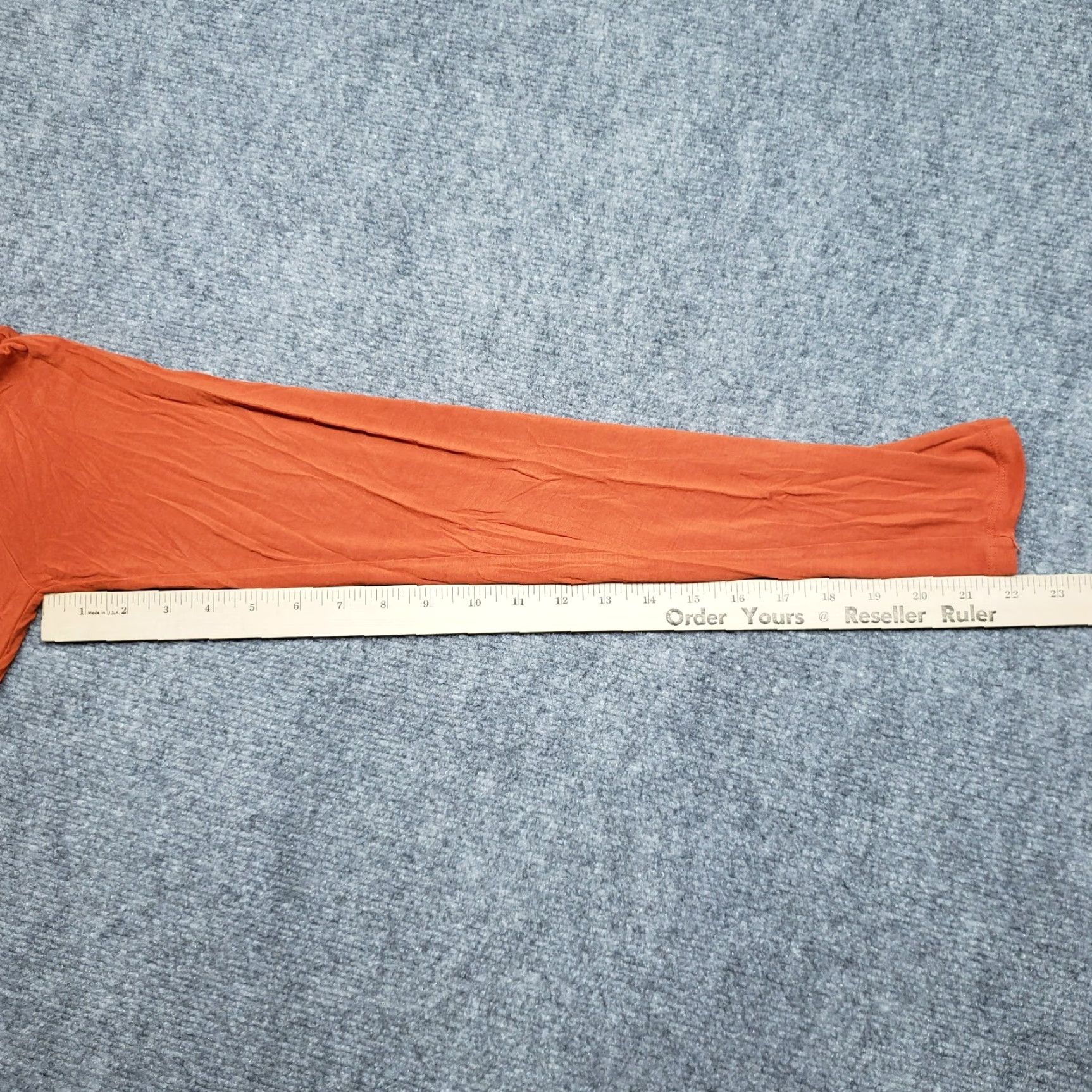 Vintage Agnes & Dora Women's Tunic T-Shirt M Orange Solid V-Neck Long Sleeve Pullover Size M / US 6-8 / IT 42-44 - 5 Thumbnail