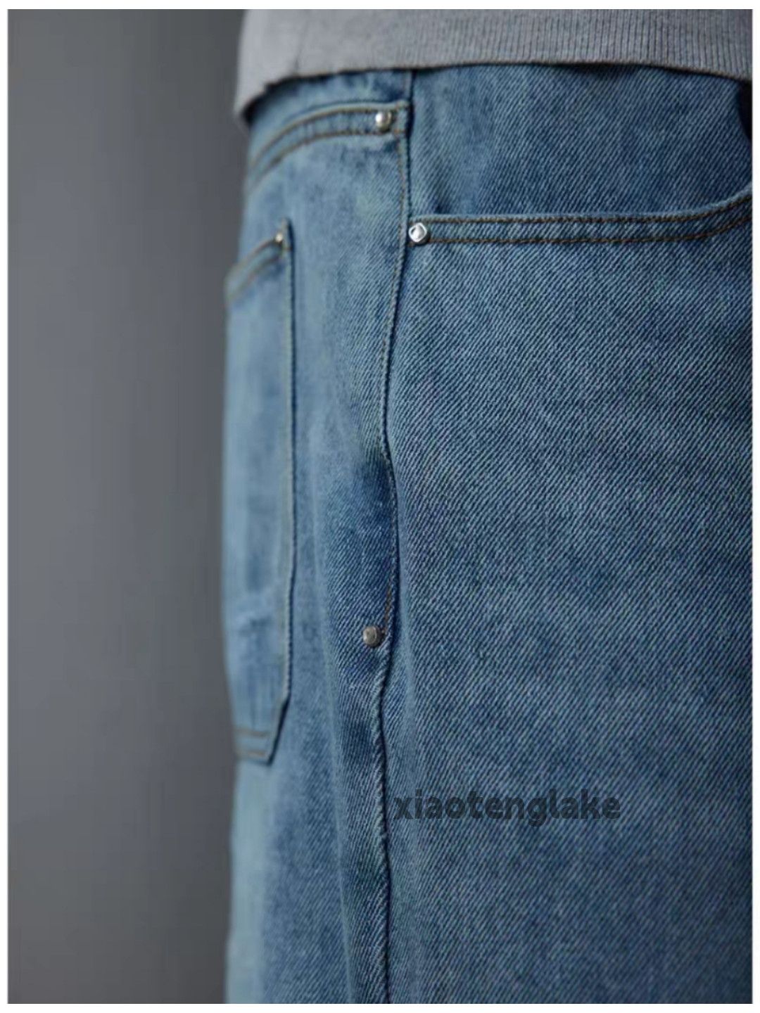 Jean × Vintage Washed faded loose baggy pleated hiphop flared jeans Size US 36 / EU 52 - 4 Thumbnail