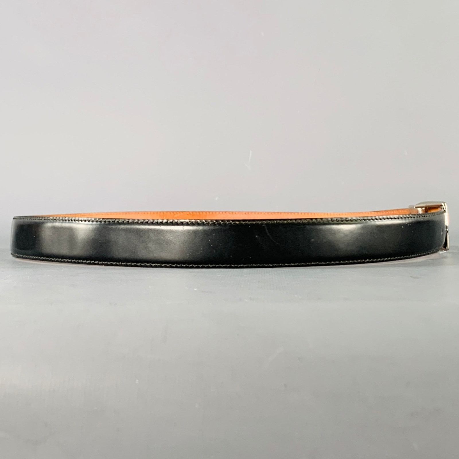 Tod's TOD'S Size 38 Black Silver Leather Belt Size 38 - 2 Thumbnail