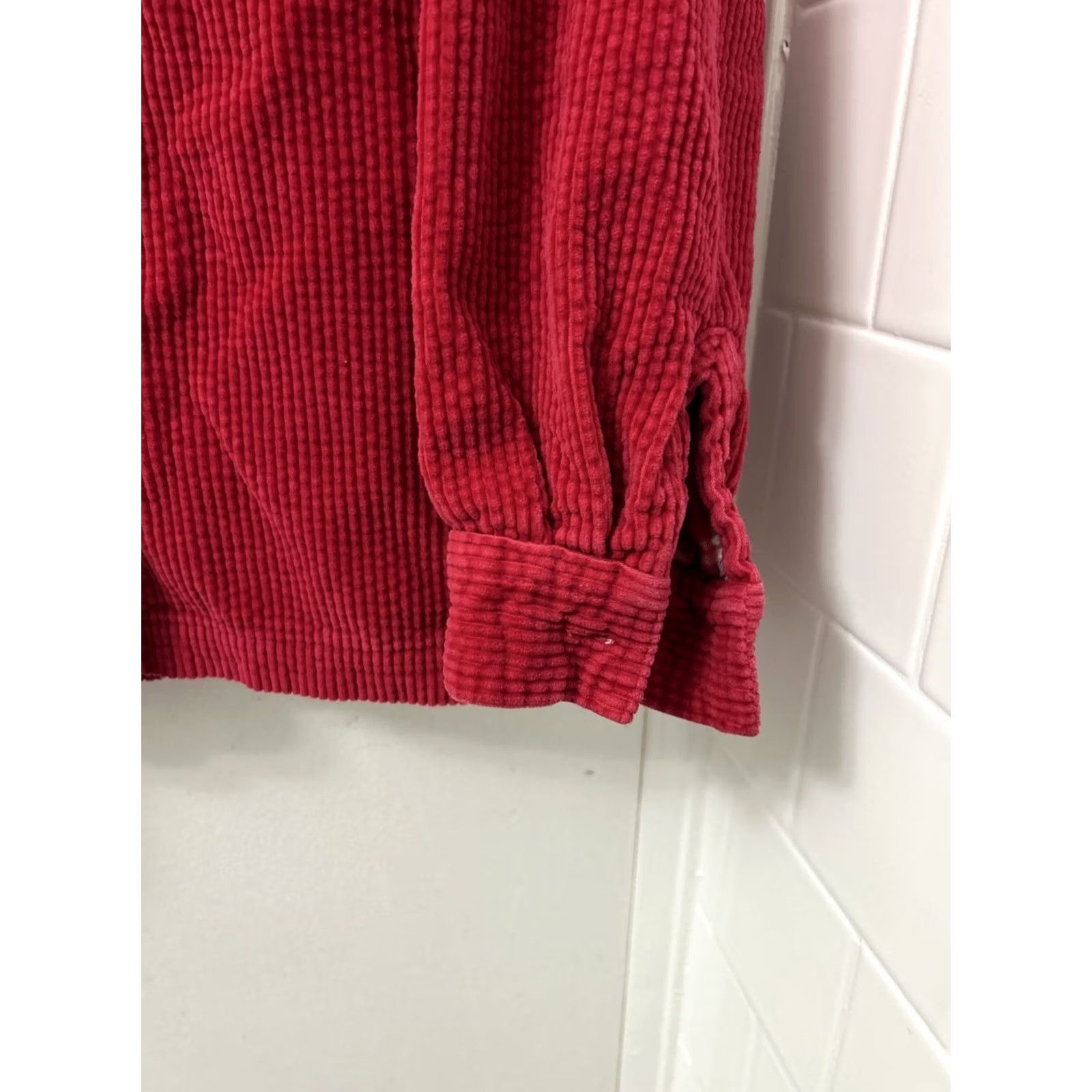Vintage L.L. Bean Corduroy Shirt Womens XS Red Plaid Lined Button Down L/S Basic Casual Workwear Shirt Mens Girls Size XS / US 0-2 / IT 36-38 - 7 Thumbnail