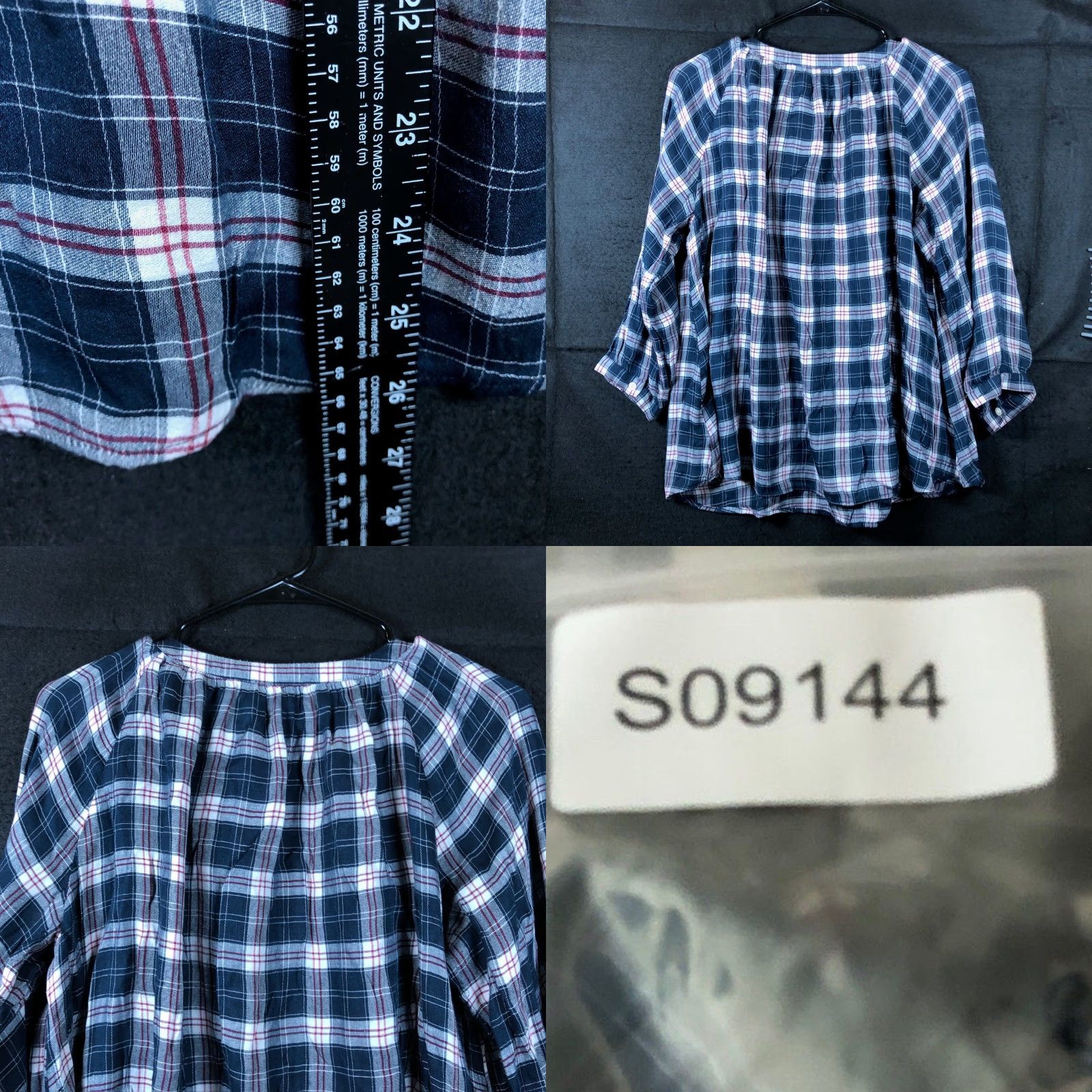 Ann Taylor Ann Taylor LOFT Womens Shirt Multi Plaid V Neck Long Sleeve Sheer Boxy Small Size S / US 4 / IT 40 - 8 Thumbnail