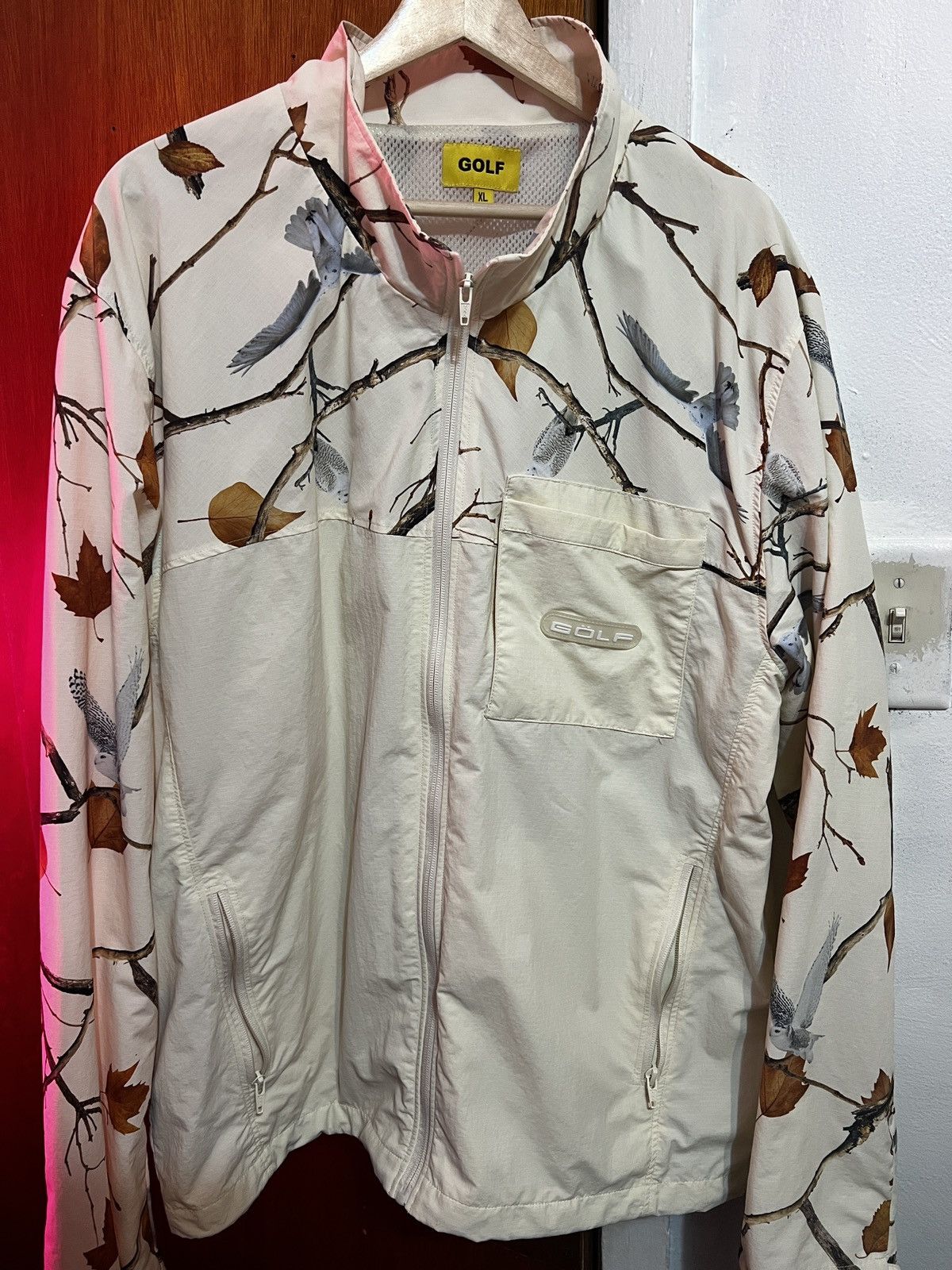 Image of Golf Wang Owl Jacket in Off White, Men's (Size XL)