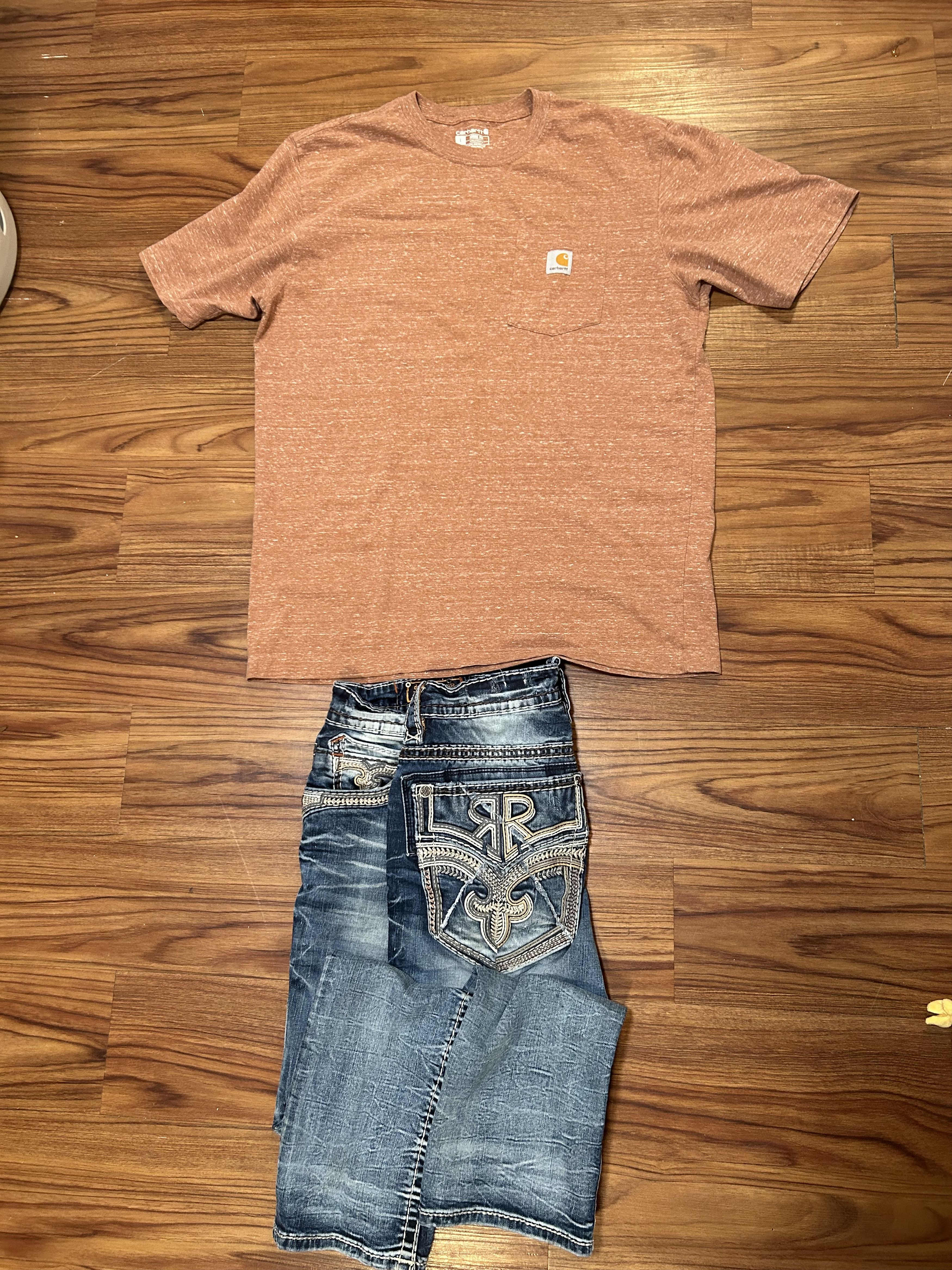 Carhartt × Champion × Rock Revival OUTFITRockRevival jean/Carhartt tee/Old Navy/Champion hoodie Size ONE SIZE - 7 Thumbnail
