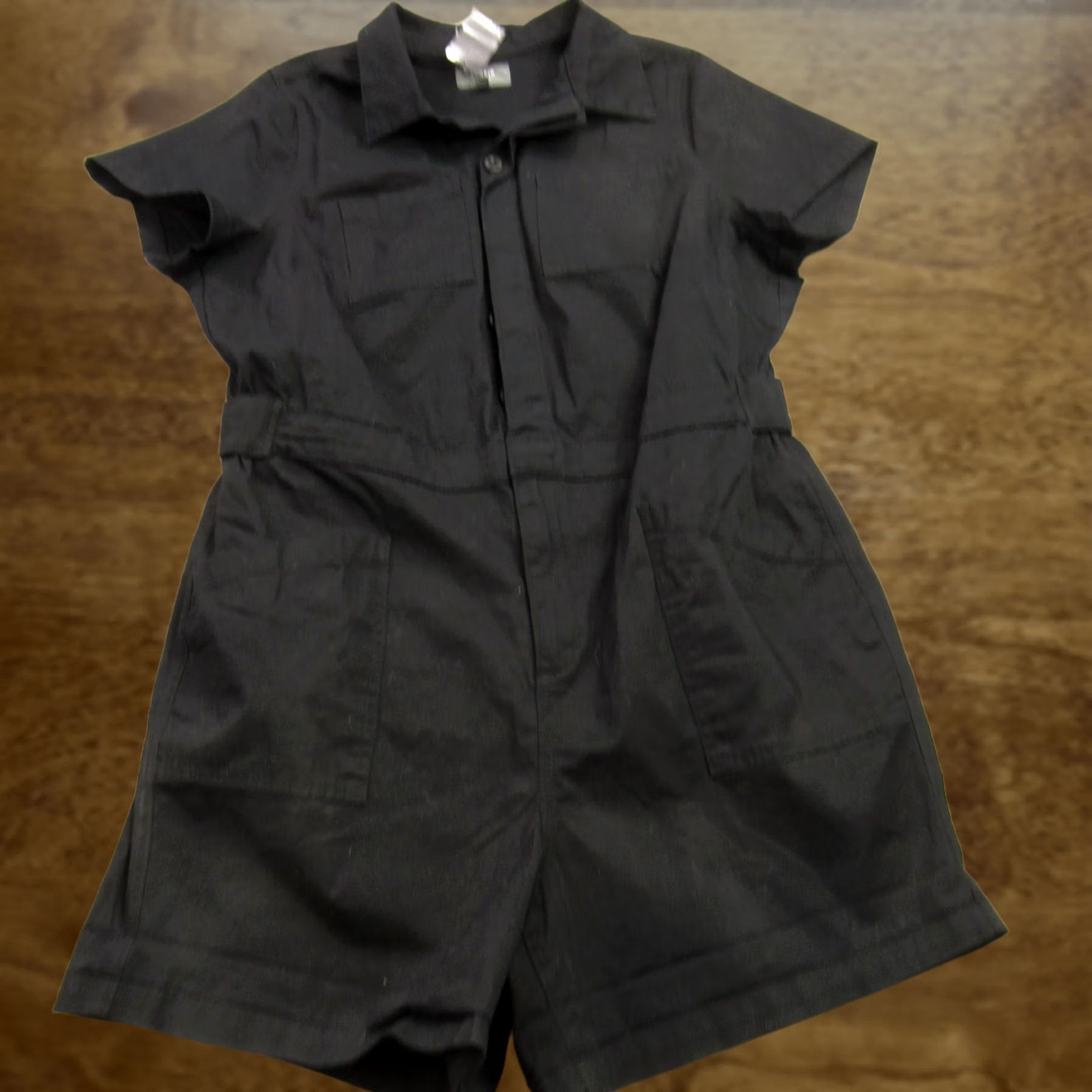 Torrid Torrid Romper Womens 14 Lightweight Twill Black Normcore Utility Jumper Short Sleeve Button Collared One-Piece Size XL / US 12-14 / IT 48-50 - 1 Thumbnail