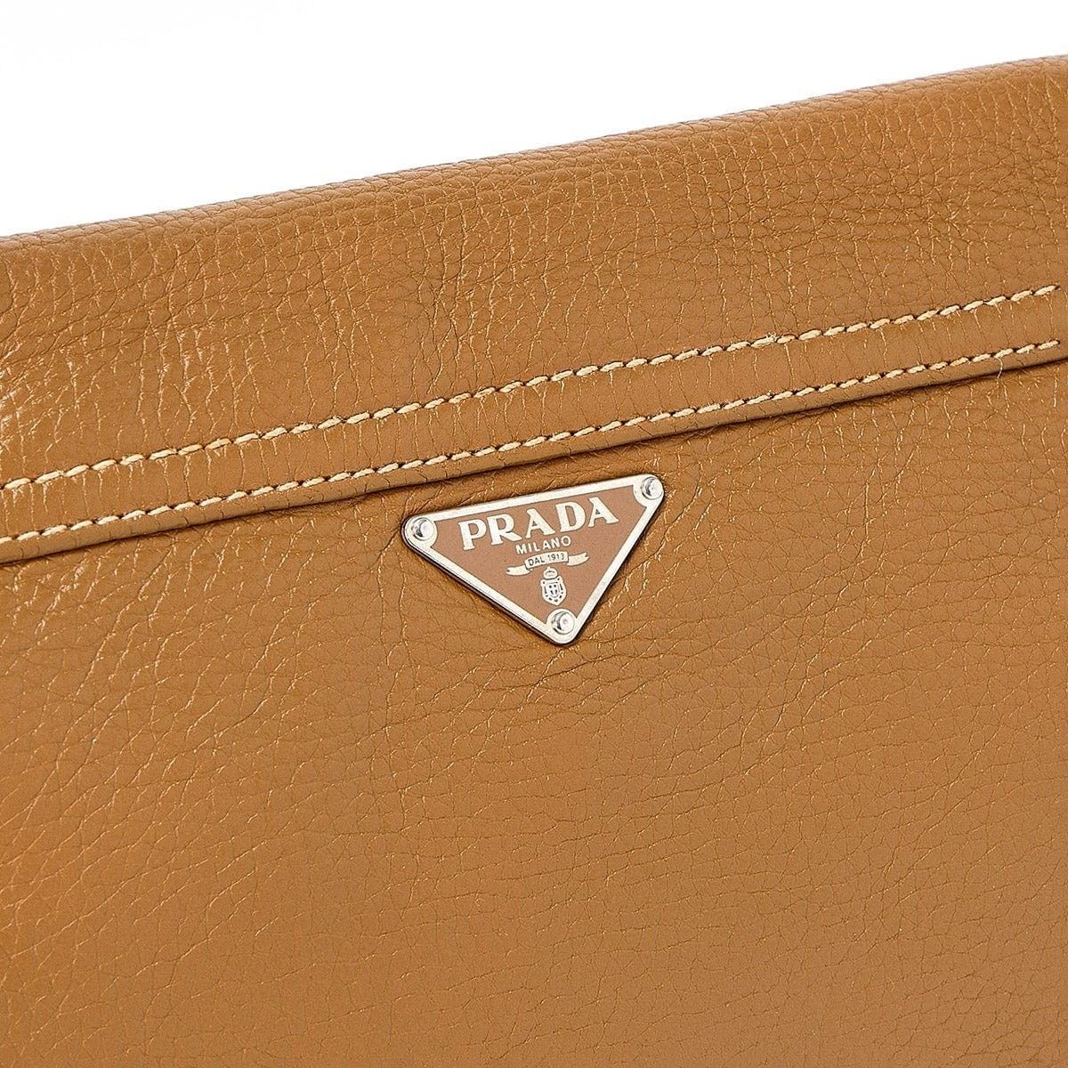 Prada Prada Leather Triangle Shoulder Bag Brown Size ONE SIZE - 7 Thumbnail