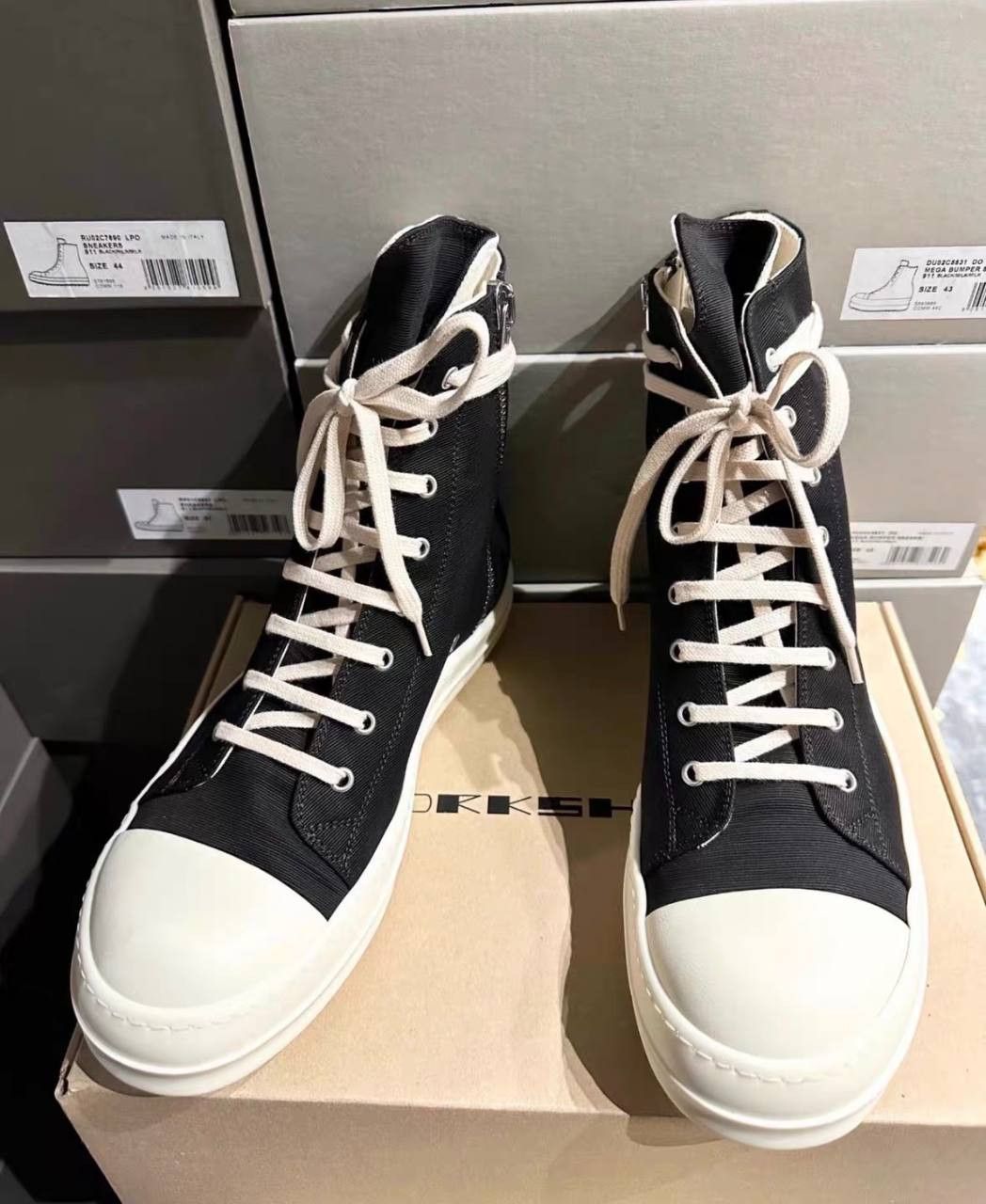 Rick Owens Authentic RO Canvas High-Top Sneakers Size US 9.5 / EU 42-43 - 4 Thumbnail