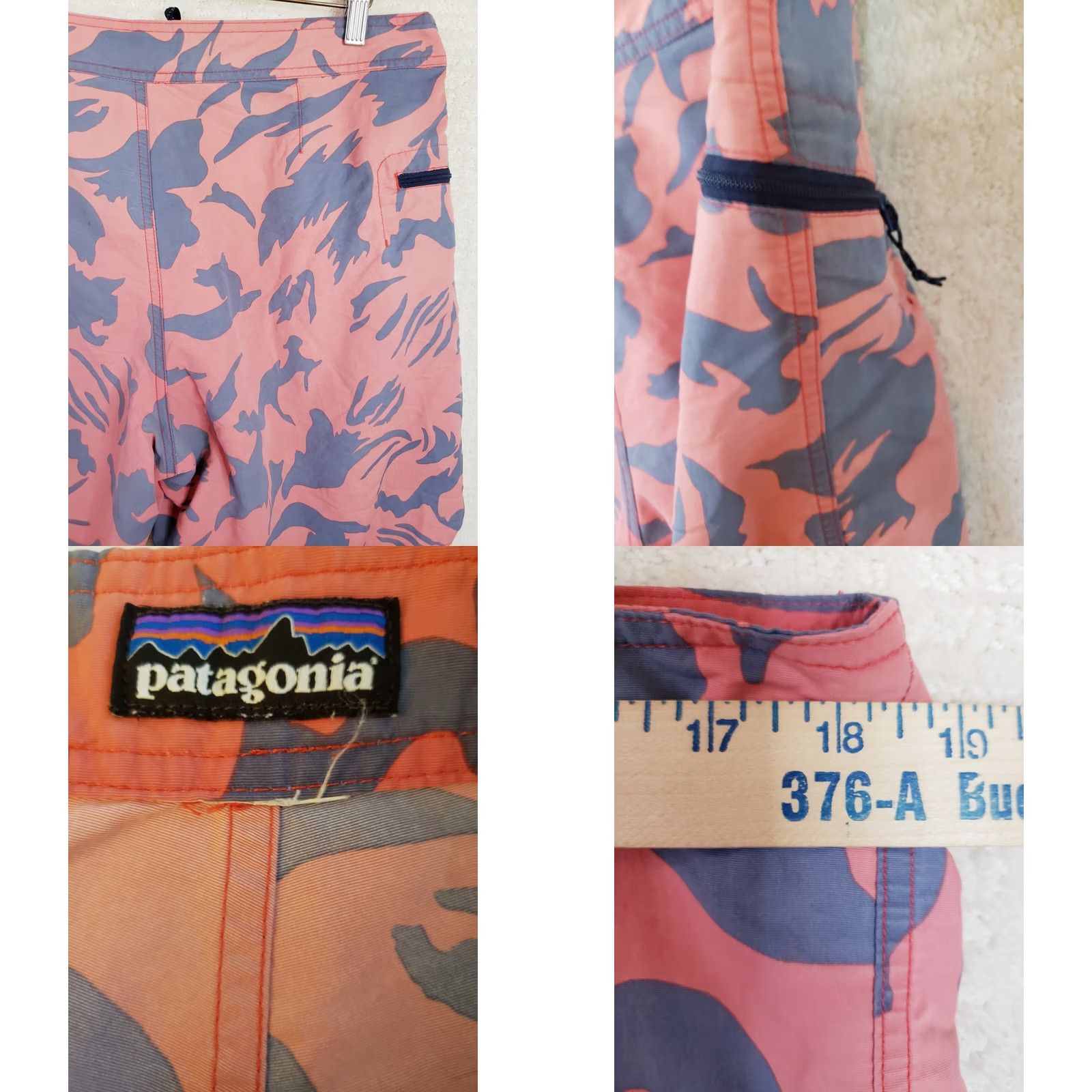Patagonia Patagonia Board Shorts 36W 10L Pink Gray Floral Drawstring Pockets Quick Dry Nylon Men Sports Surf Tropical Vintage Size US 36 / EU 52 - 8 Thumbnail