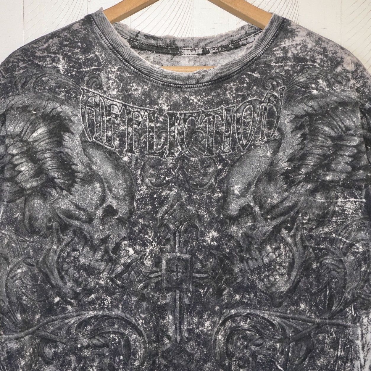 Affliction Vtg Y2K Affliction Reversible T-Shirt Black & Grey Size US M / EU 48-50 / 2 - 5 Thumbnail