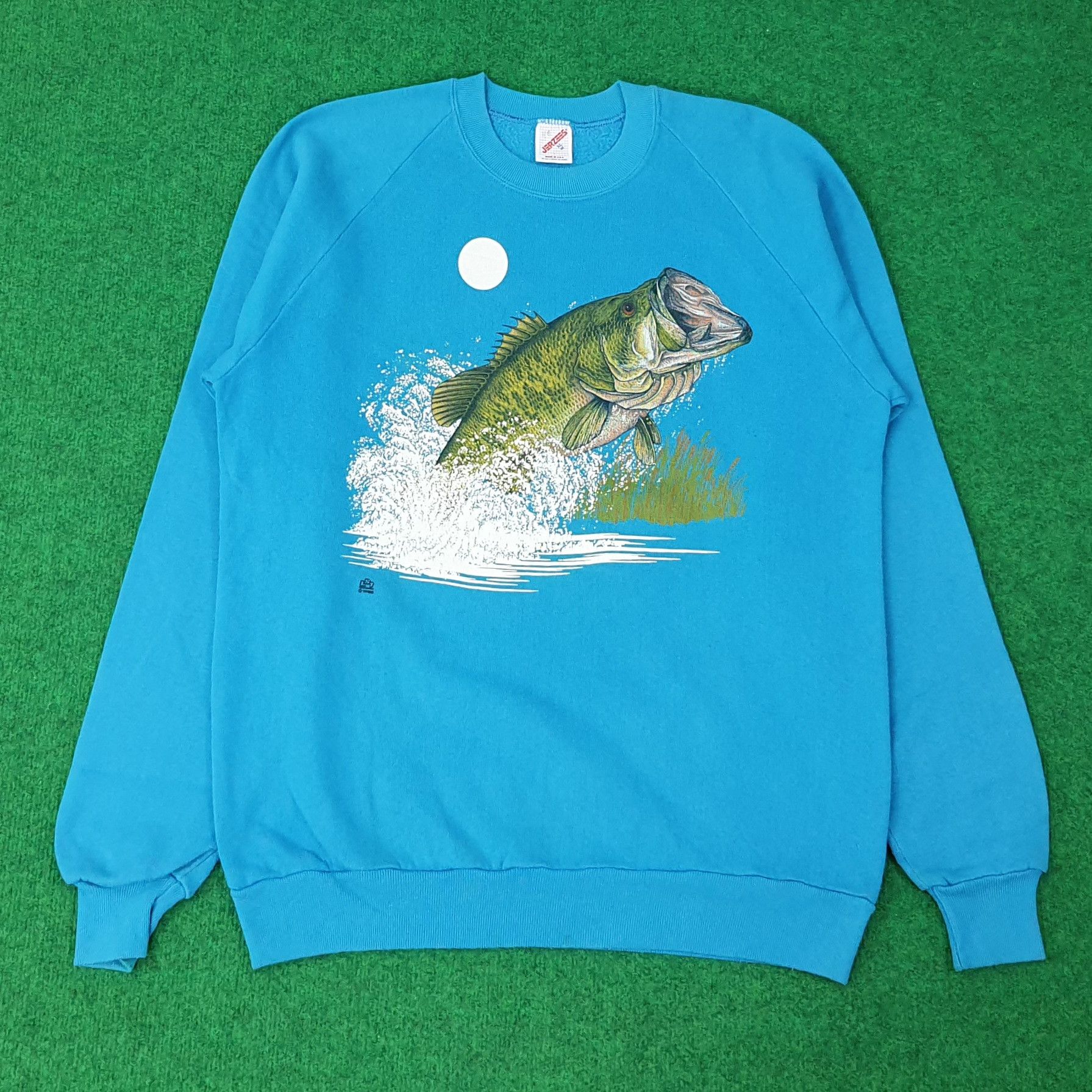 Jerzees Vintage Fishing Art 90s Style Sweatshirt C225N3 Size US M / EU 48-50 / 2 - 1 Thumbnail