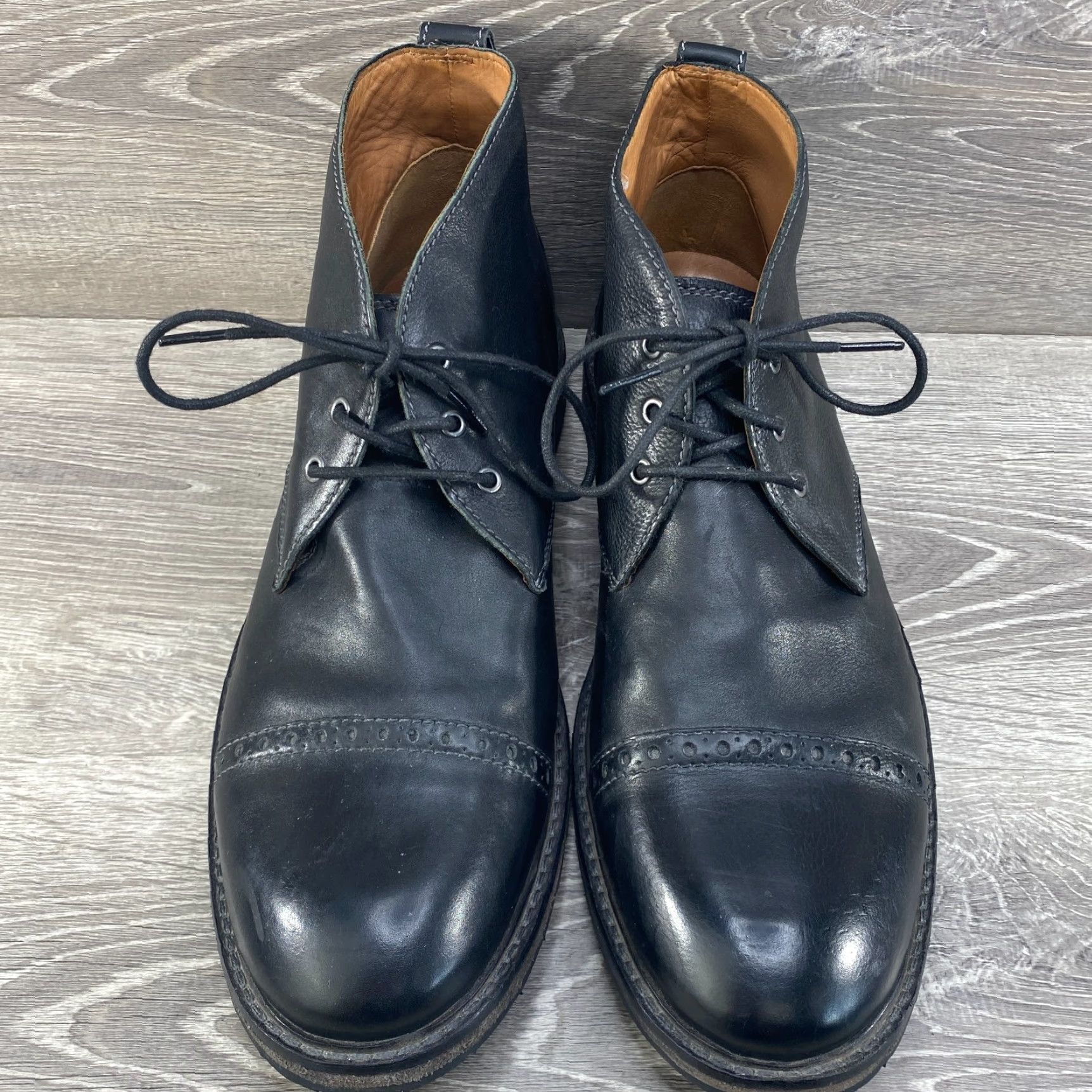 Clarks Clarks Mens 13 M Black Leather Chukka Ankle Dress Casual Boot Cap Toe Lace Up Shirt (Category: Boot) Size ONE SIZE - 3 Thumbnail
