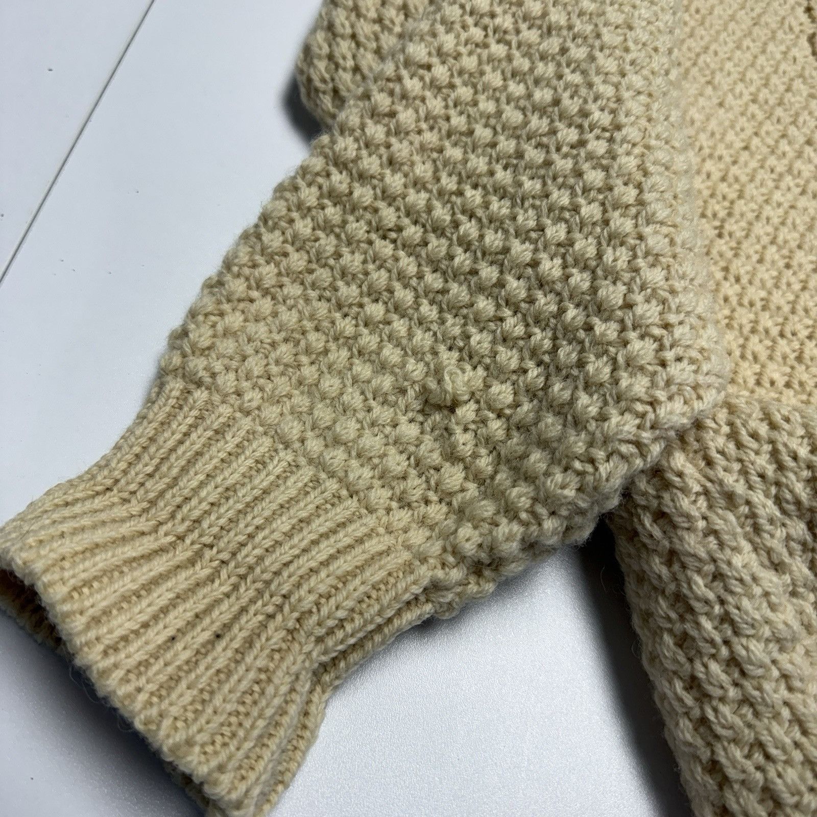 Vintage Moffat Woolens Irish Fisherman Cable Knit Sweater L Cream Size US L / EU 52-54 / 3 - 6 Thumbnail