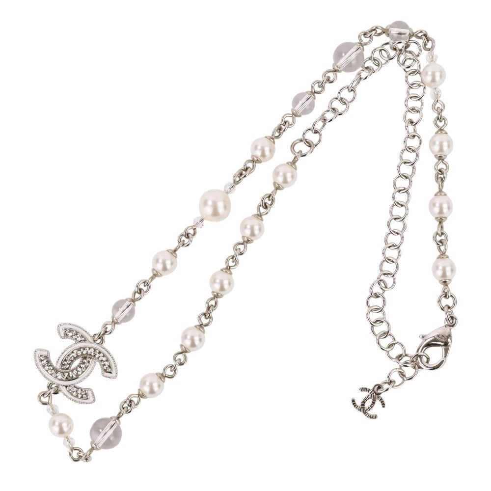 Chanel Chanel Chanel Coco Mark Pearl Necklace Metal Necklace A25C DUTY FREE for USA Size ONE SIZE - 1 Thumbnail