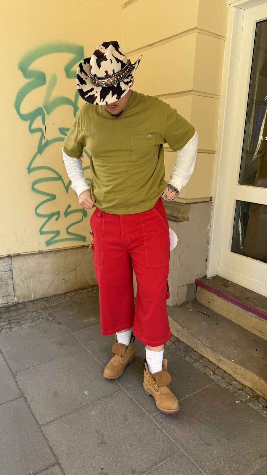 JNCO Stuka red basic jorts - W38 Size US 38 / EU 54 - 4 Thumbnail