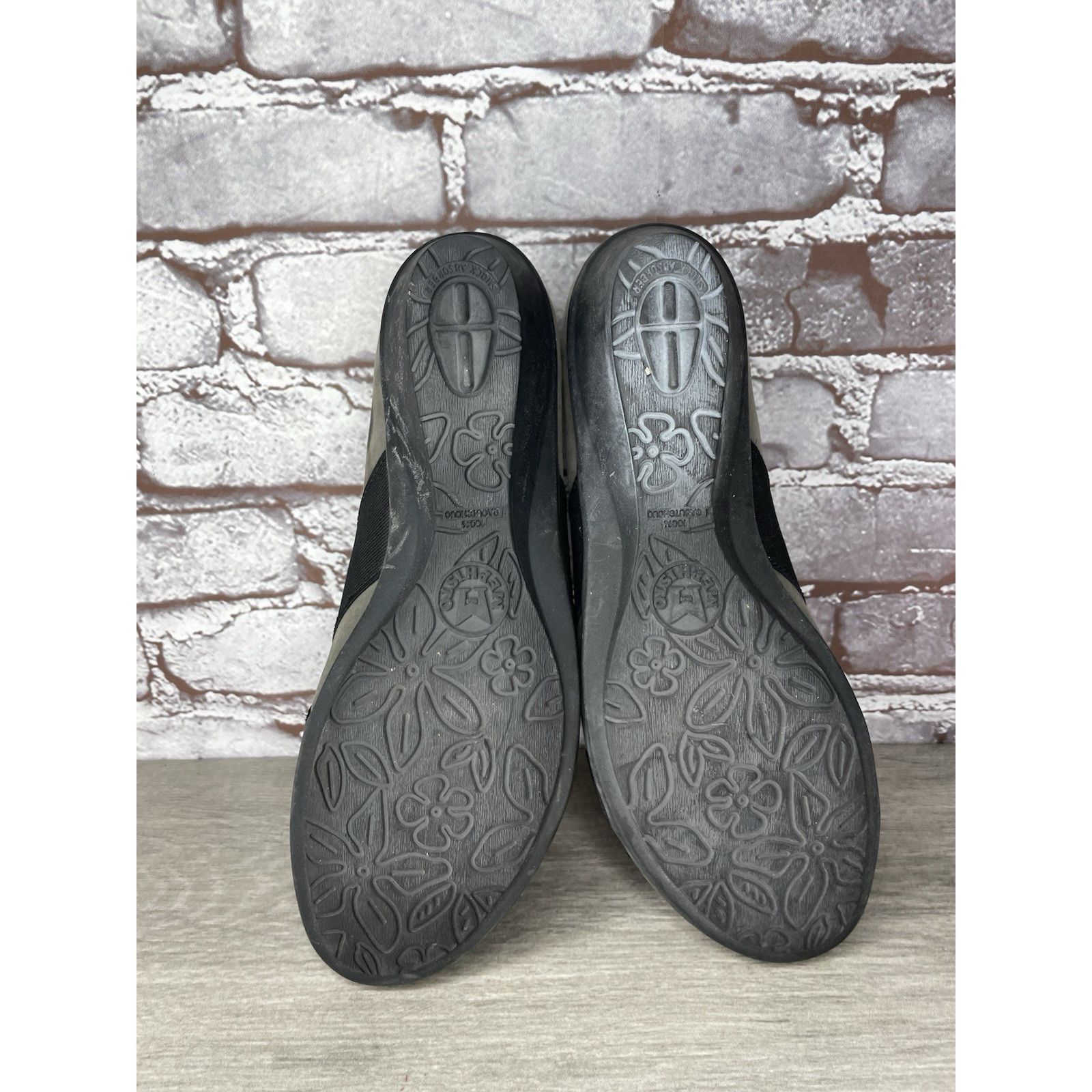 Mephisto Mephisto Aline Gray Nubuck Leather Black Strap Wedge Shoes W Size US 8.5 / IT 38.5 - 21 Thumbnail