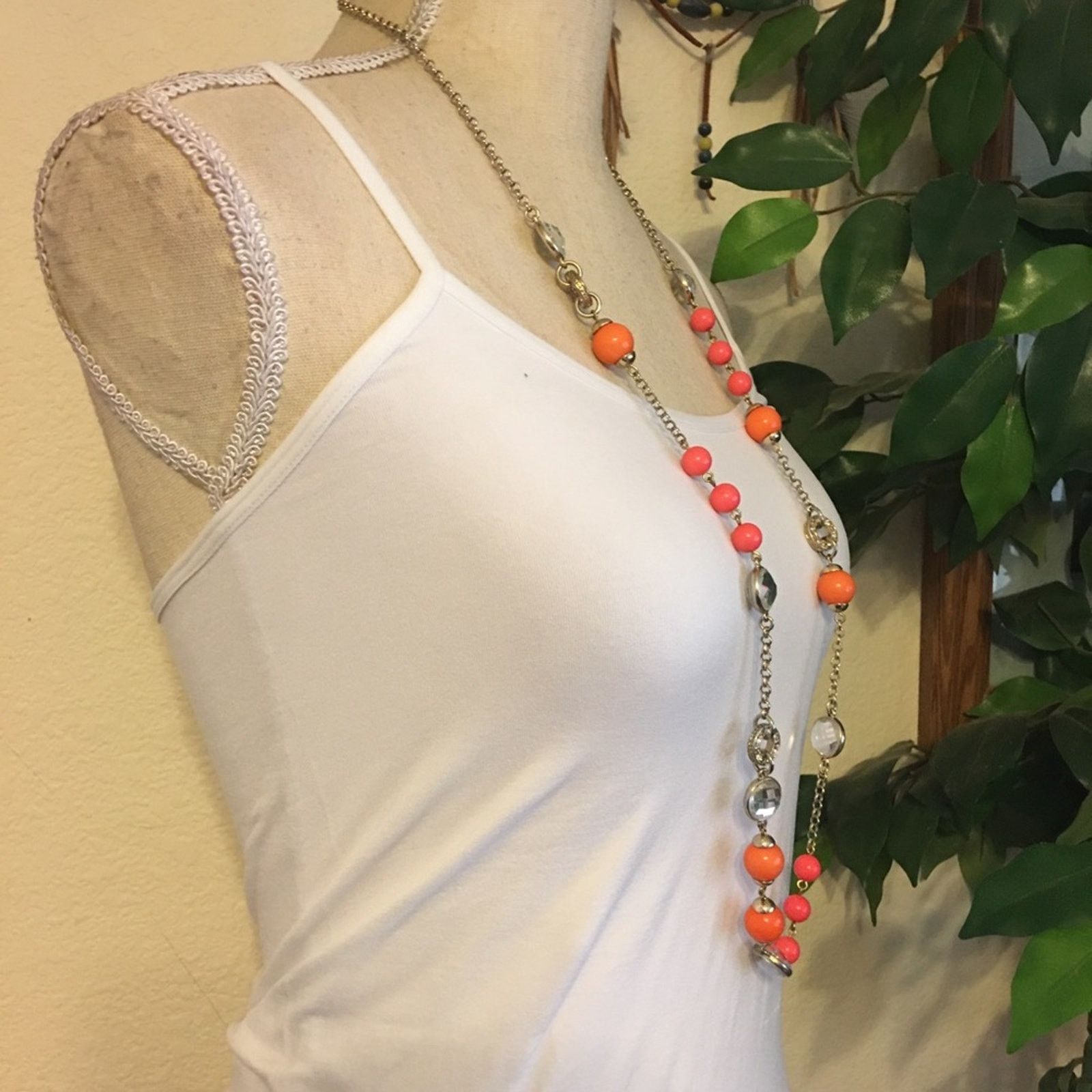 Banana Republic Banana Republic glass stone beaded chain necklace Size ONE SIZE - 2 Thumbnail