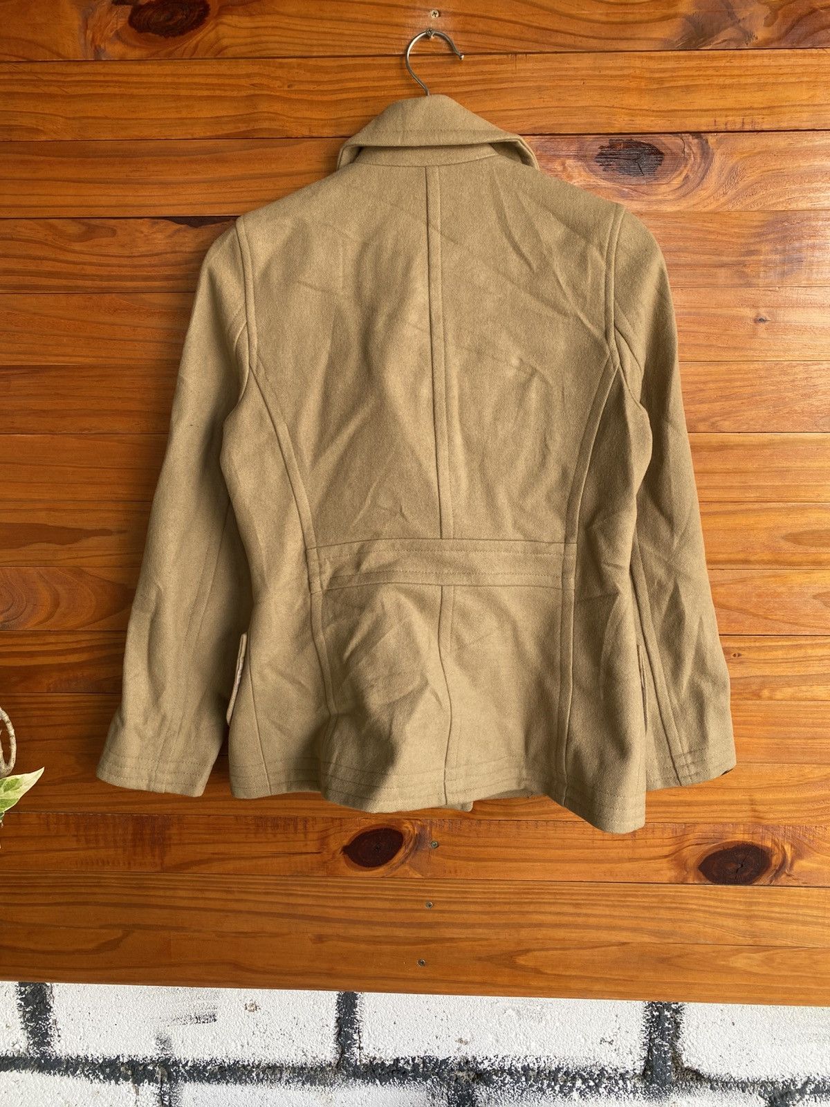 Melrose Vintage Melrose Claire Beige Wool Peacoat – Made in Japan Size M / US 6-8 / IT 42-44 - 7 Thumbnail