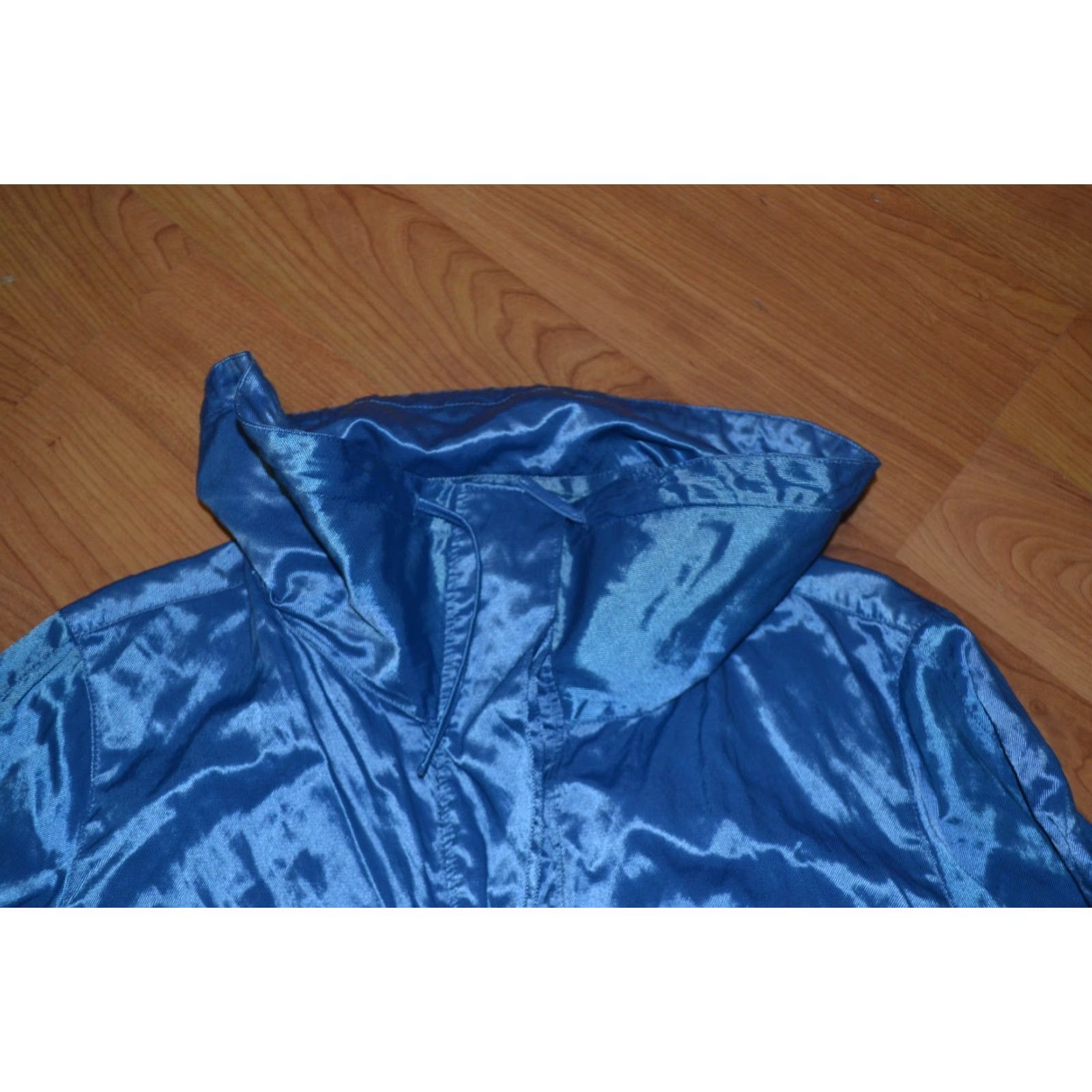 Vintage VINTAGE Ruby Rd Jacket Womens Blue Convertible Collar Shimmer Button Crinkle 16 Jeans/Denim-Style Size XXL / US 16-18 / IT 52-54 - 3 Thumbnail