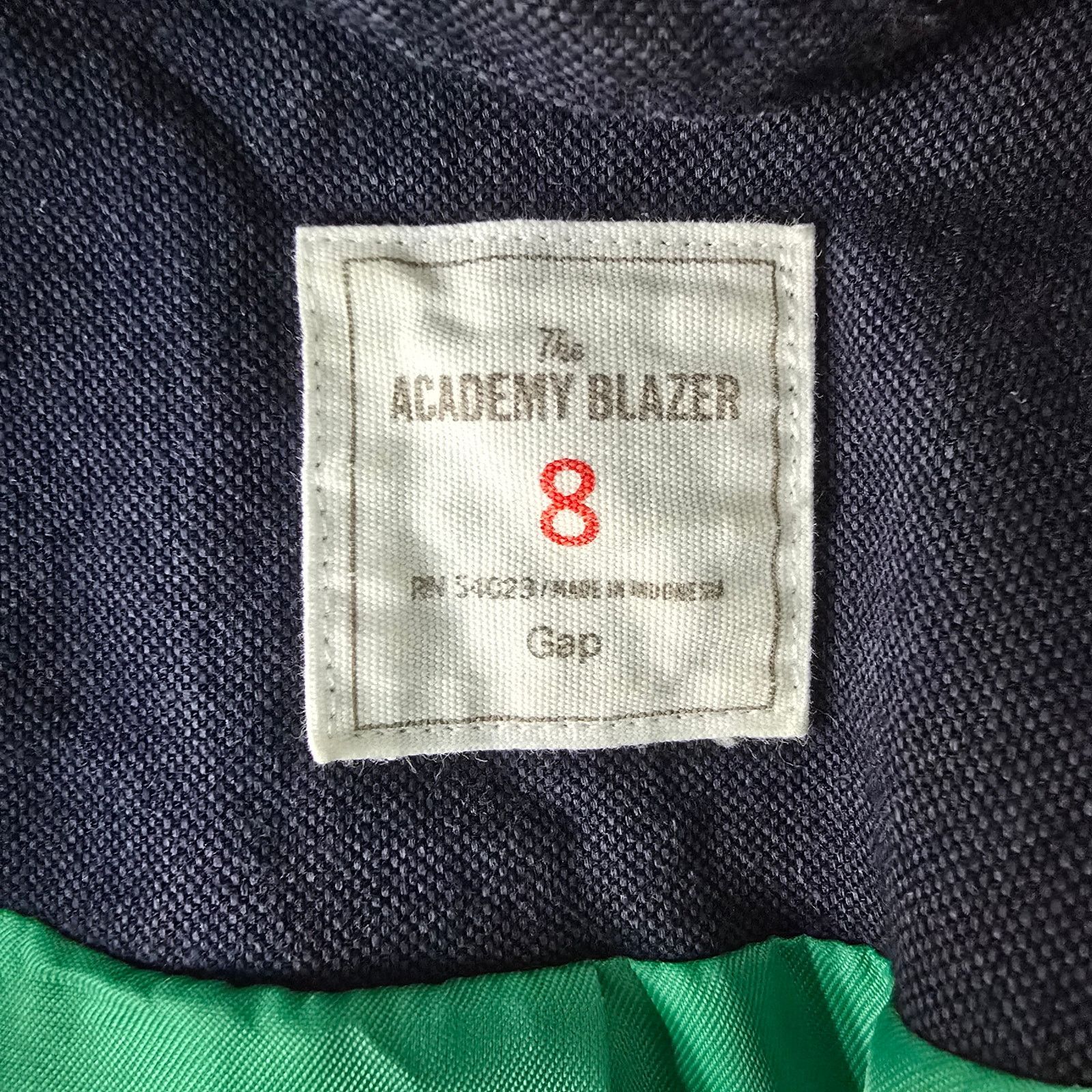 Gap GAP Academy Blazer 8 Navy Striped inside Cuffs Green Lined Size M / US 6-8 / IT 42-44 - 11 Thumbnail