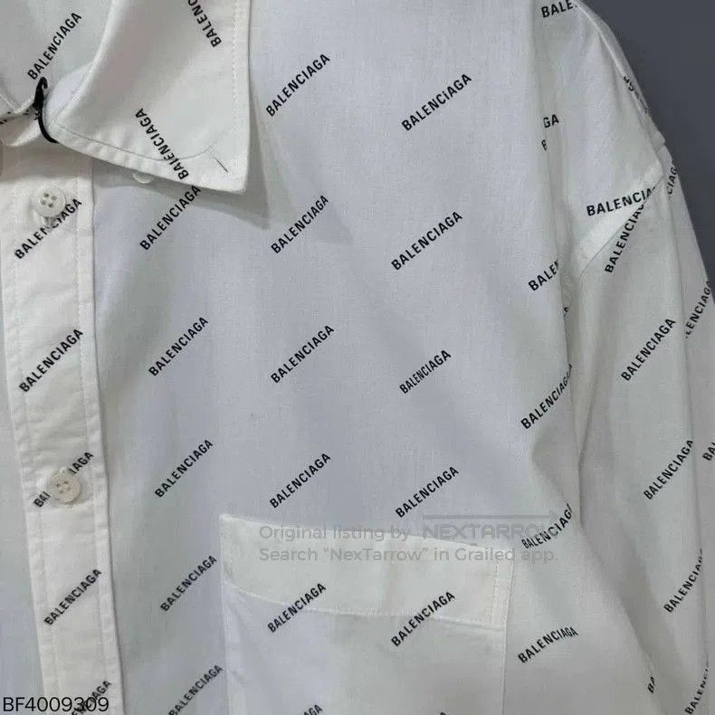 Balenciaga Balenciaga Logo Print Button Up Shirt. Size US XS / EU 42 / 0 - 7 Thumbnail