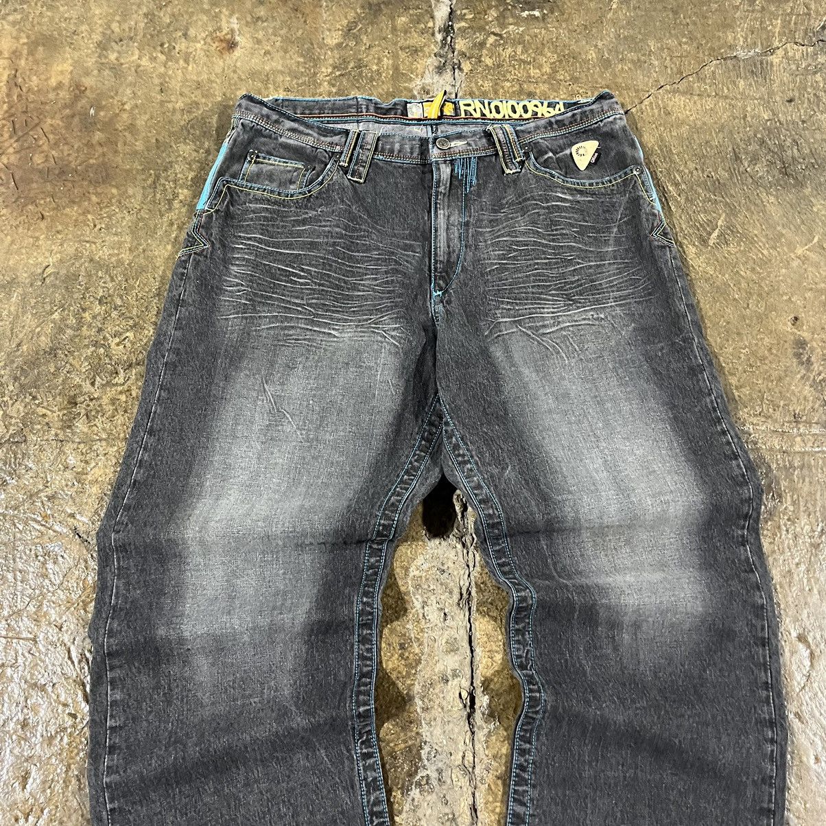 Ed Hardy × JNCO × Vintage Crazy Y2K Akademiks Jeans Baggy Embroidered Skater Wide Leg Size US 38 / EU 54 - 8 Thumbnail
