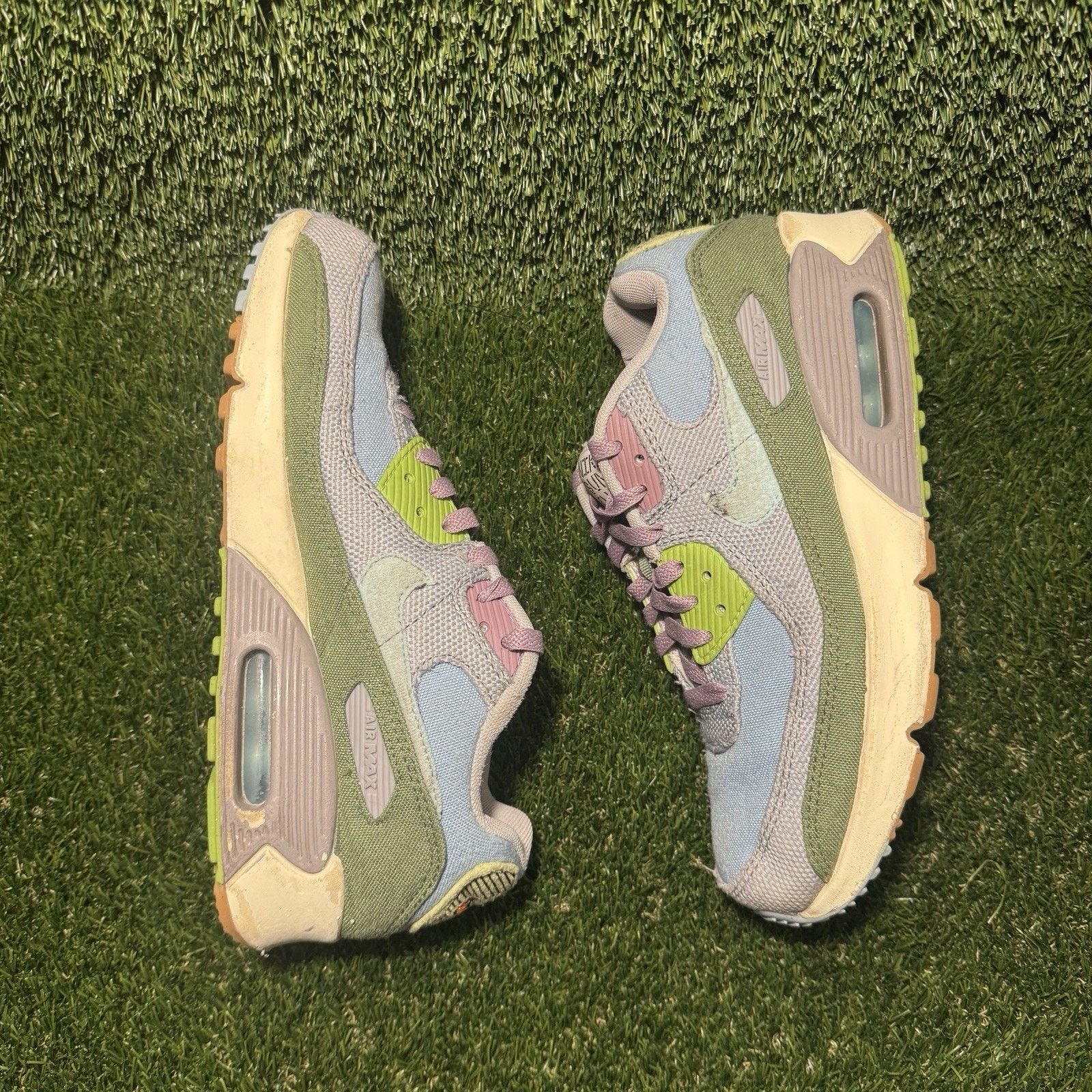 Nike Size 7 (GS) - Nike Air Max 90 SE Low Sun Club Blue Treeline Size US 7 / EU 40 - 2 Thumbnail
