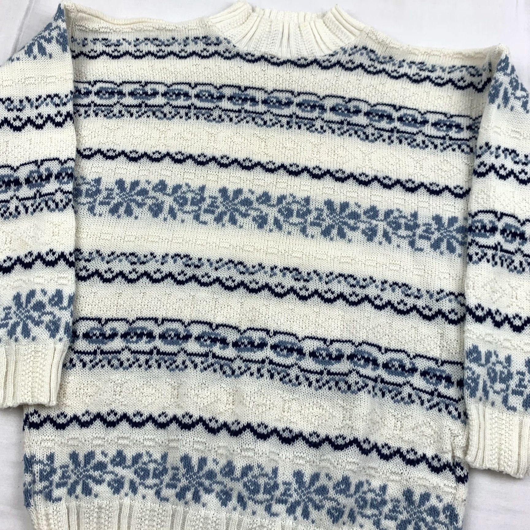 Vintage VINTAGE American Pride Sweater Womens M White Blue Knit Pullover Crewneck 90s 80s Pullover Womens Size M / US 6-8 / IT 42-44 - 2 Thumbnail