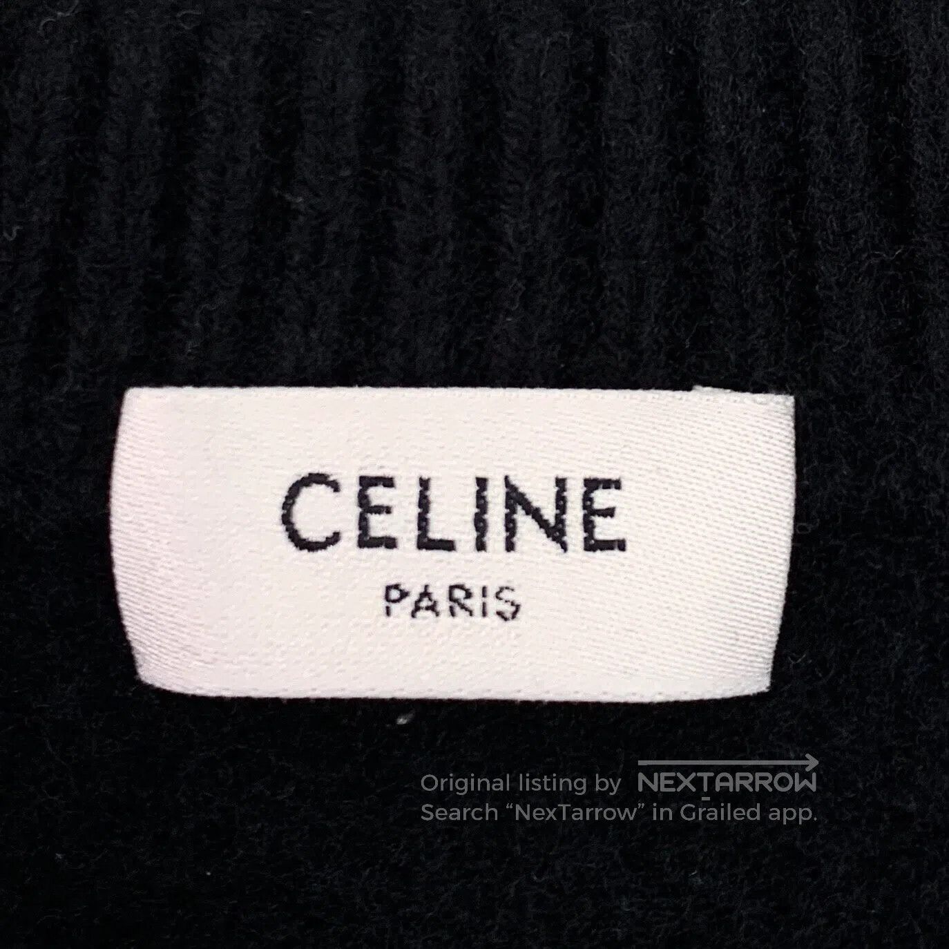 Celine CELINE Black logo Triumph Gate wool knitted sweater| Size US XS / EU 42 / 0 - 6 Thumbnail