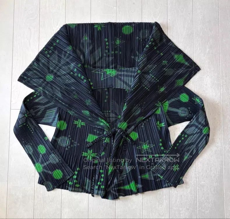 Other Issey Miyake Green Long Sleeve Top Size L / US 10 / IT 46 - 2 Thumbnail