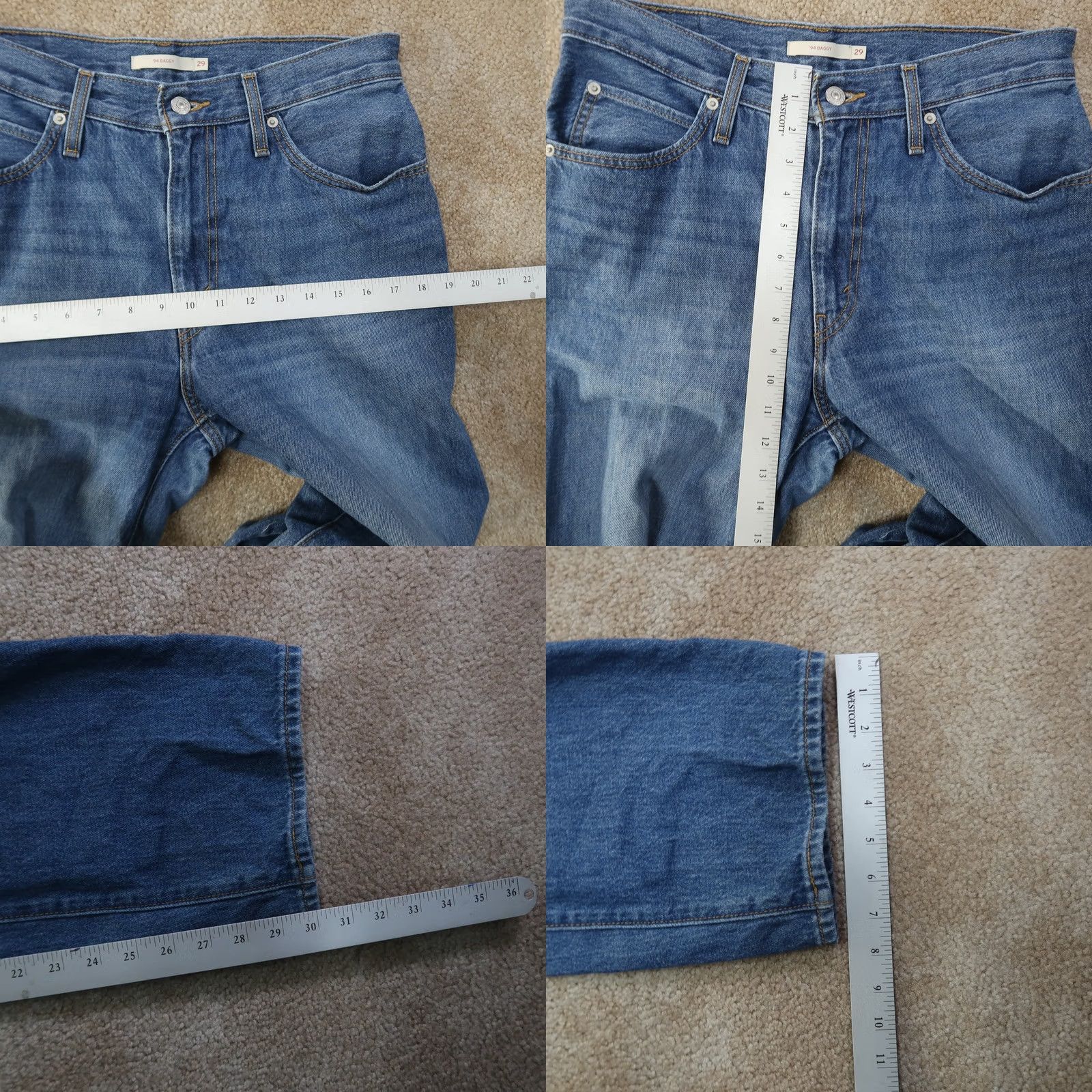 Levi's VINTAGE Levi's Jeans Women 29 Blue Denim High Rise 5-Pocket Relaxed Straight Pants 90s Classic Size 29" - 9 Thumbnail