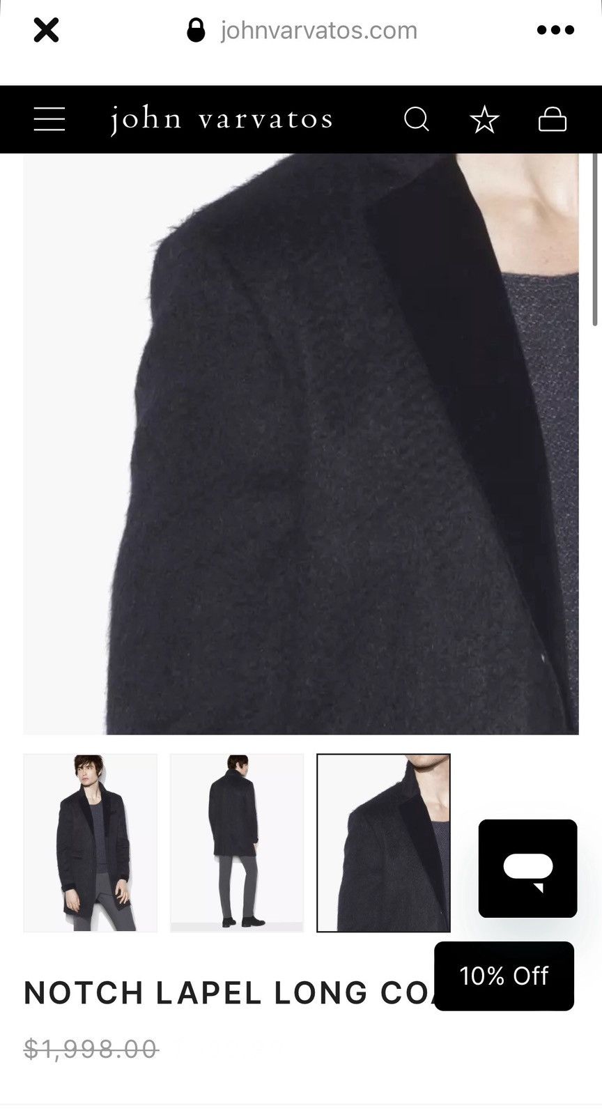 John Varvatos Velvet Trim mohair coat. 50 Size US M / EU 48-50 / 2 - 2 Thumbnail