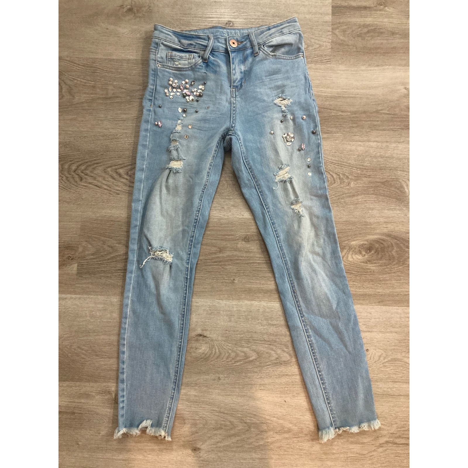 Other Vanilla Star Mid Rise Skinny Jeans Blue Size 27 Juniors Size 27" / US 4 / IT 40 - 4 Thumbnail