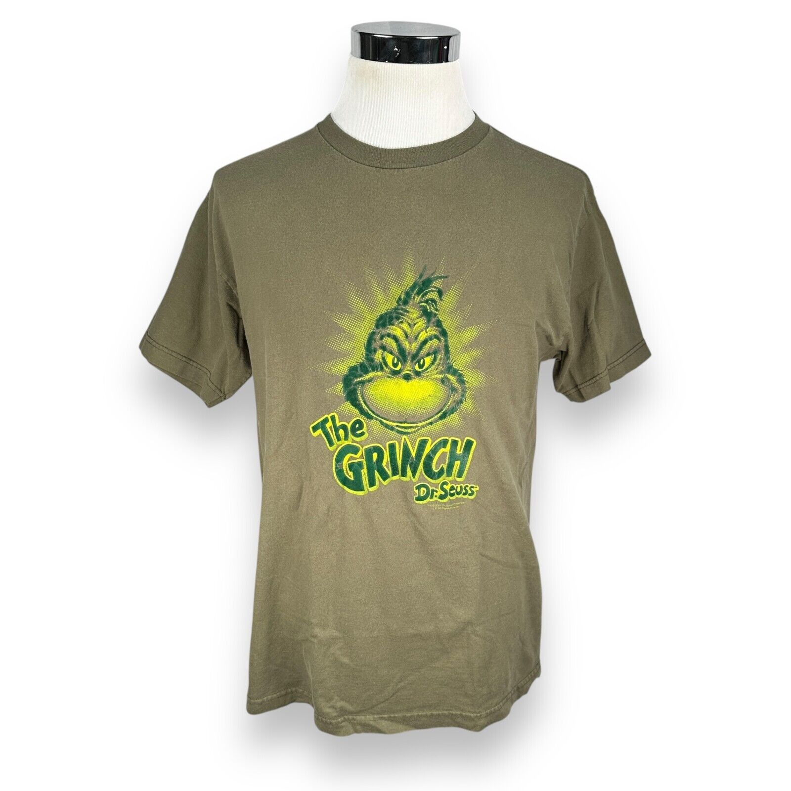 The Unbranded Brand Vintage Dr Seuss The Grinch T-Shirt Men Large Olive Green Size US L / EU 52-54 / 3 - 1 Thumbnail