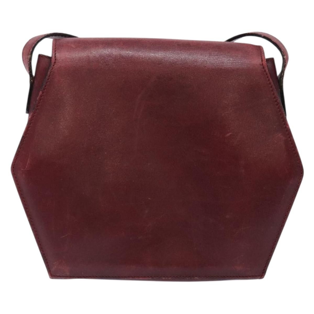 Celine CELINE Shoulder Bag Leather Bordeaux Gold Size ONE SIZE - 3 Thumbnail