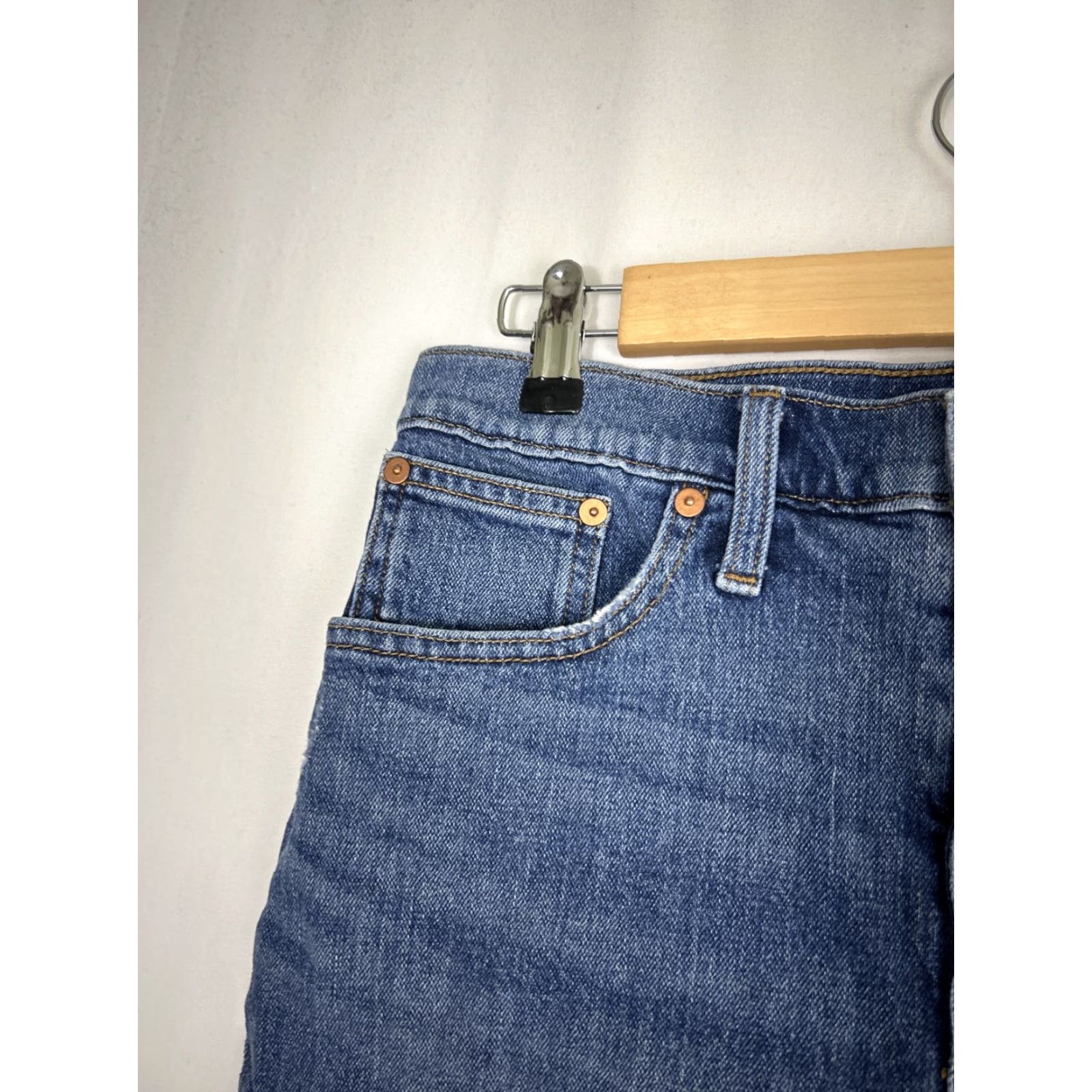 Madewell Madewell Shorts Women 29 High-Rise Cut-Off Blue Denim Medium Wash 30x5 Size 29" - 5 Thumbnail