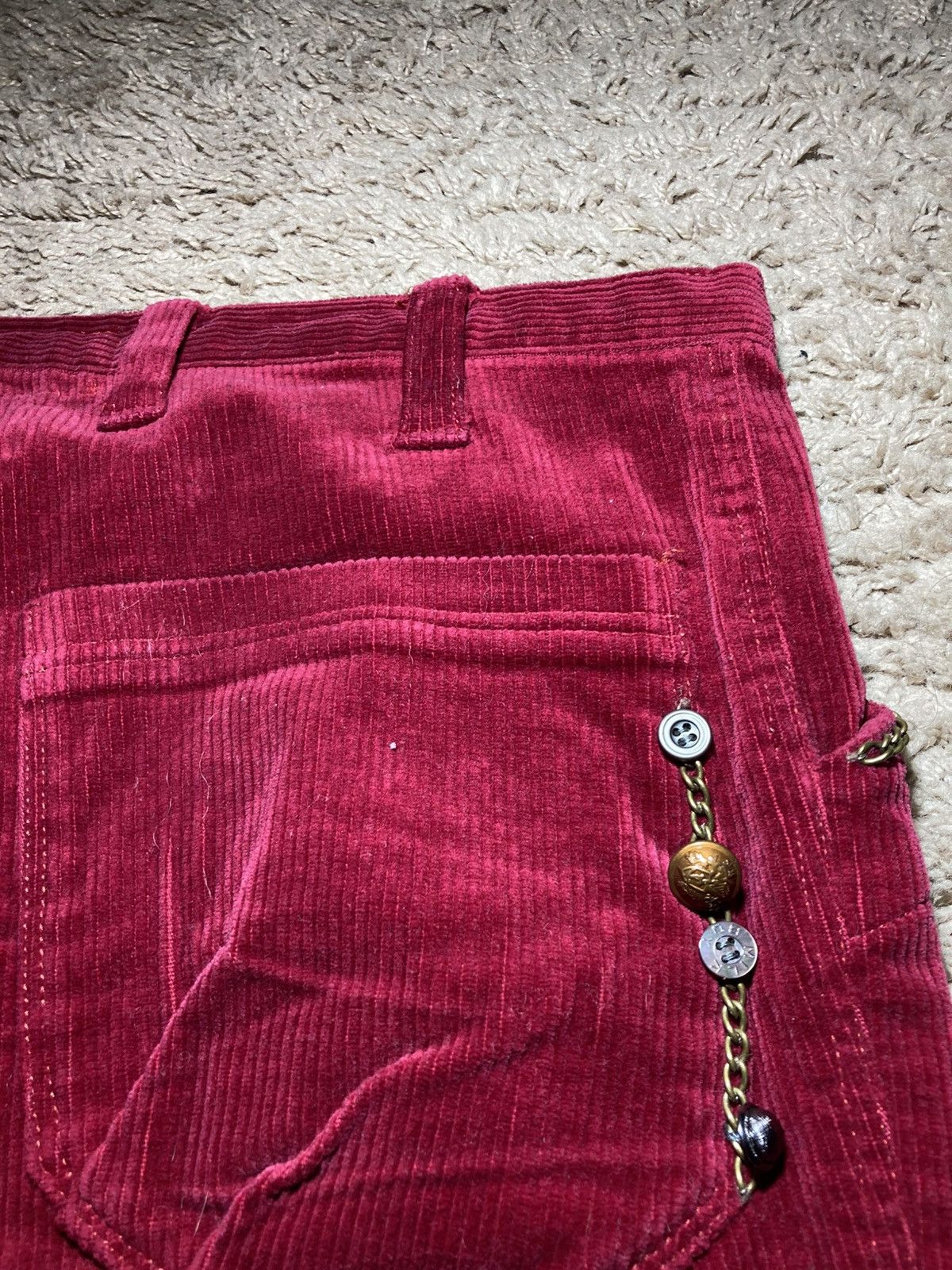 Japanese Brand 2006 Milkboy Button Jewel Chain Corduroy Skinny Jeans Size US 30 / EU 46 - 13 Thumbnail