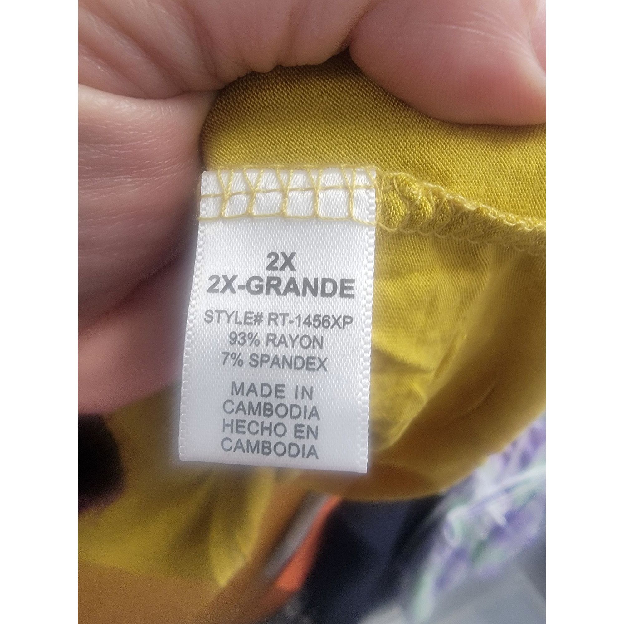Other Yellow Short Sleeve A-Line Tunic Top For Women 2X Size XXL / US 16-18 / IT 52-54 - 5 Thumbnail