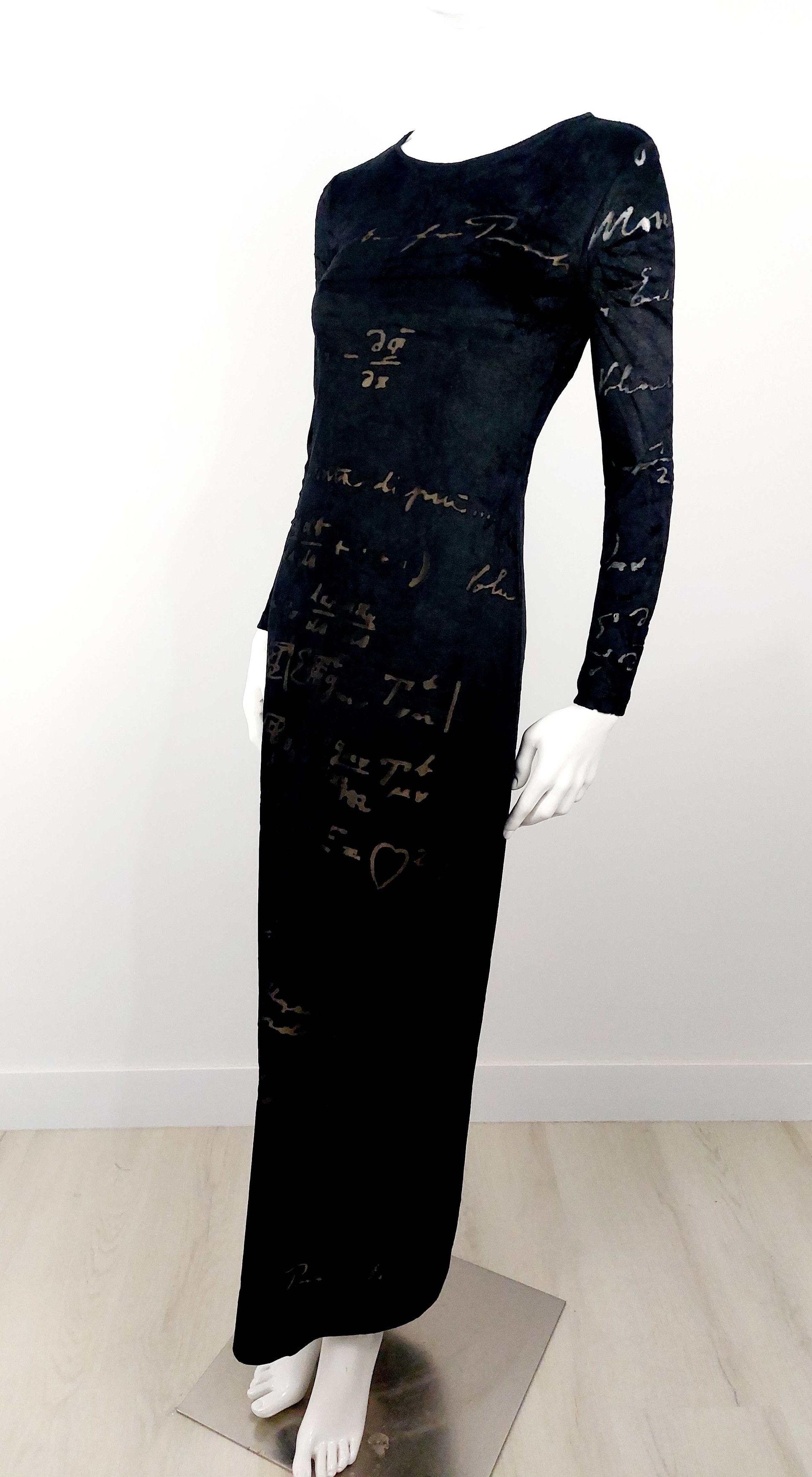 Moschino Moschino Cheap and Chic Equation Velvet Math Formula Dress Size S / US 4 / IT 40 - 12 Thumbnail