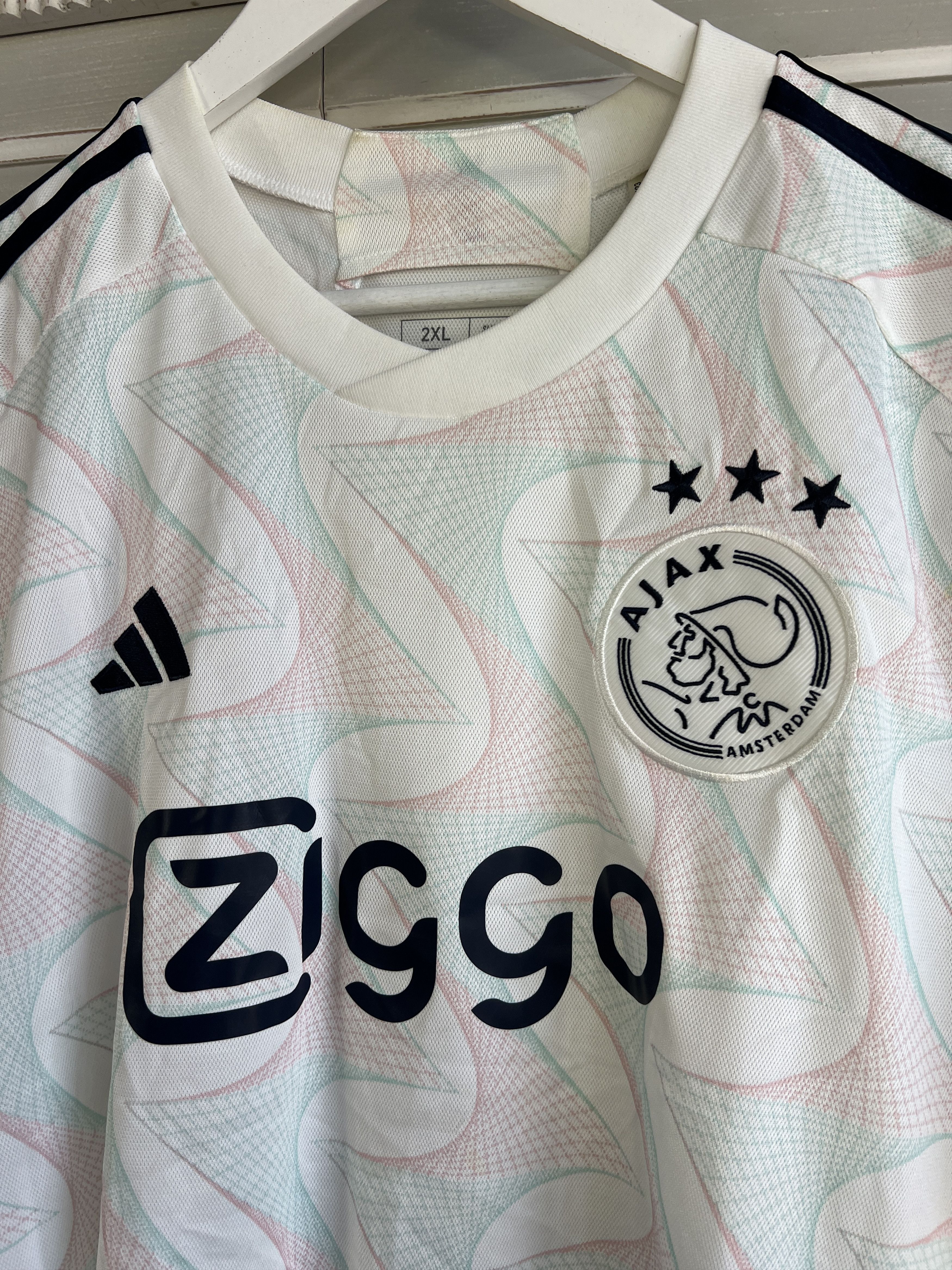 Adidas adidas ajax amsterdam soccer jersey size 2xl white black Size US XXL / EU 58 / 5 - 2 Thumbnail