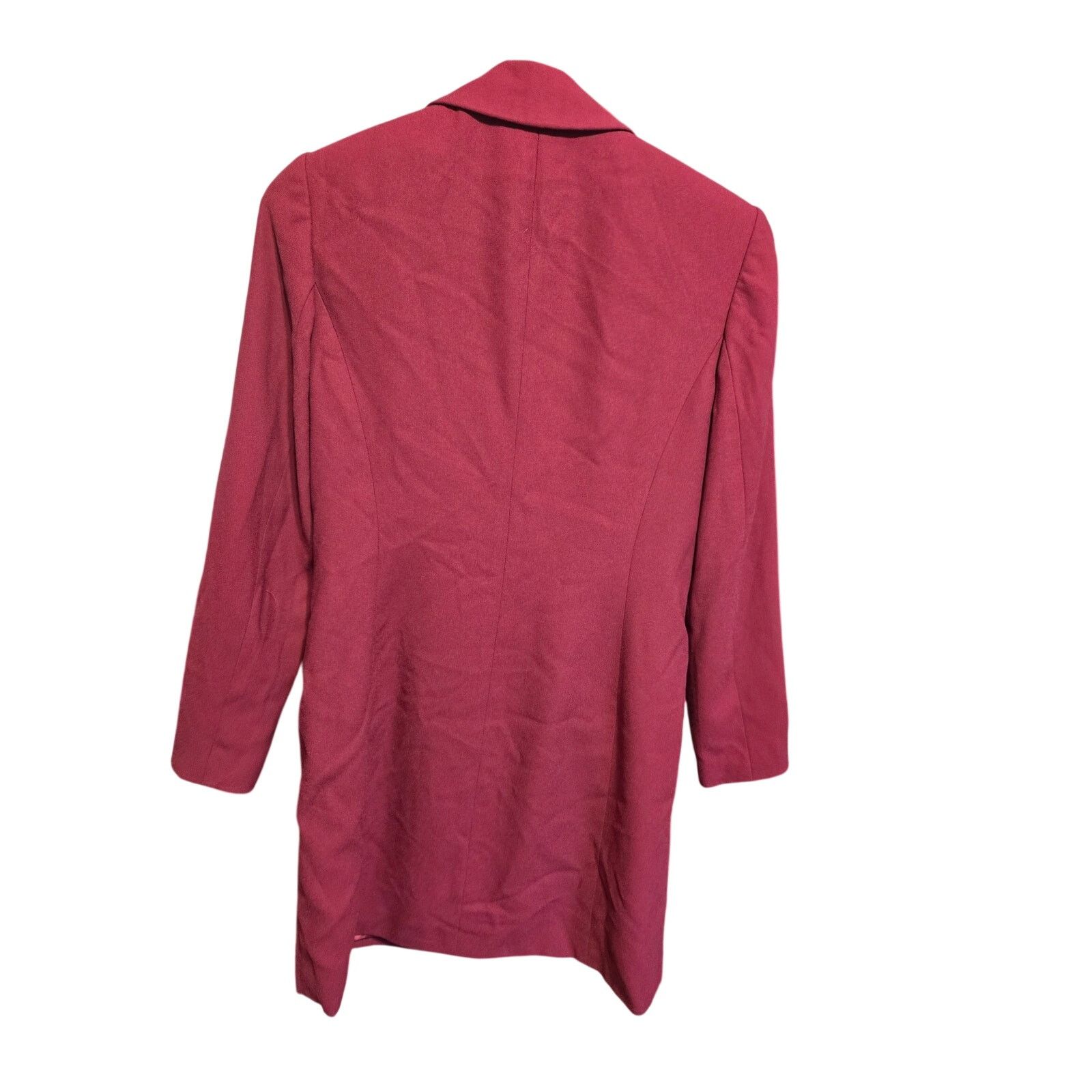 Kasper Kasper ASL Petite 2P Burgundy Magenta Longline Blazer Jacket Size XS / US 0-2 / IT 36-38 - 3 Thumbnail