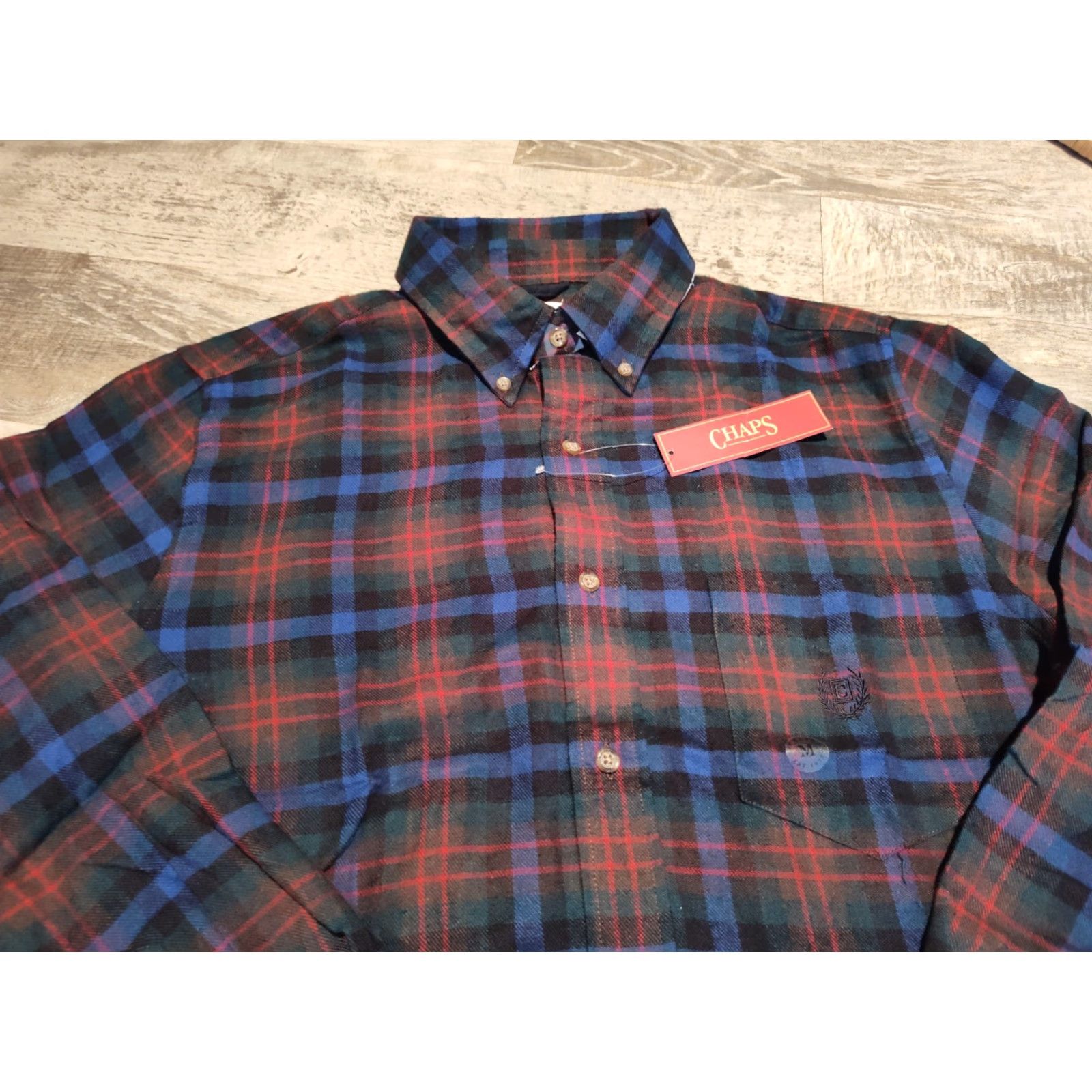 Chaps Chaps Shirt Mens Medium Washed Red Plaid Long Sleeve Button-Up Cotton Flannel Western Size US M / EU 48-50 / 2 - 5 Thumbnail