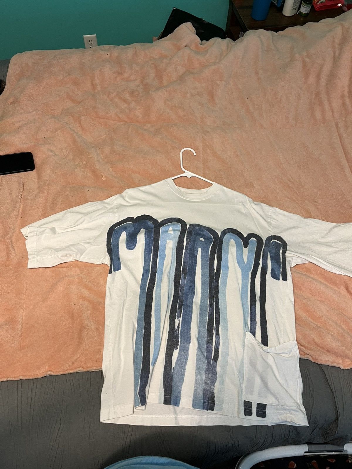 Marni Drip T Shirt White and Blue