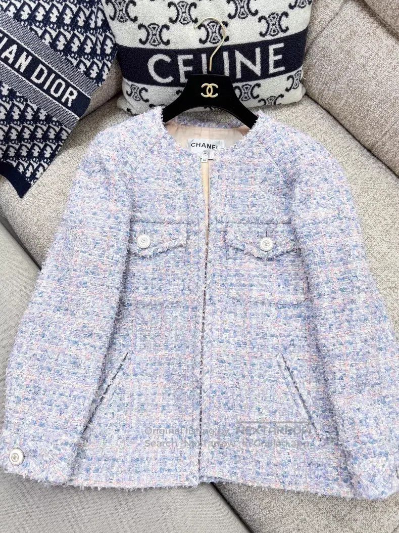 Chanel Chanel Lavender purple tweed braided jacket Size XS / US 0-2 / IT 36-38 - 2 Thumbnail