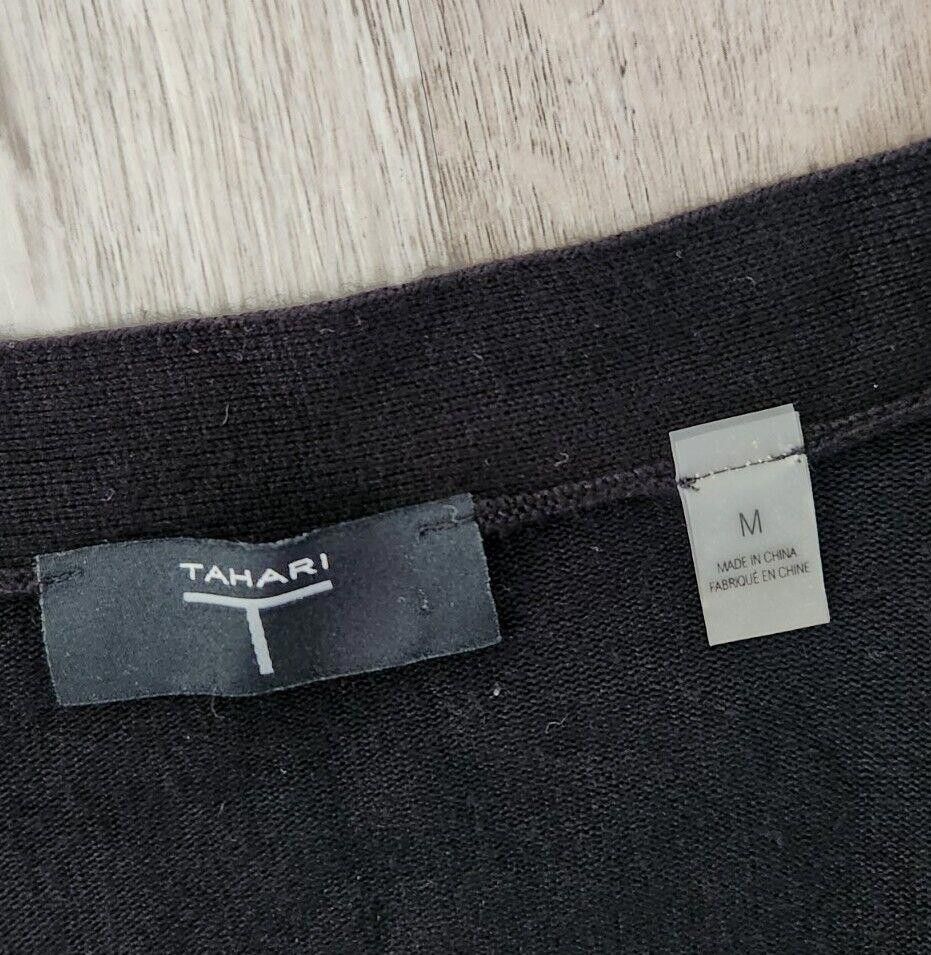 Elie Tahari Tahari Sweater Medium Black V Neck Button Down cardigan Size M / US 6-8 / IT 42-44 - 3 Thumbnail