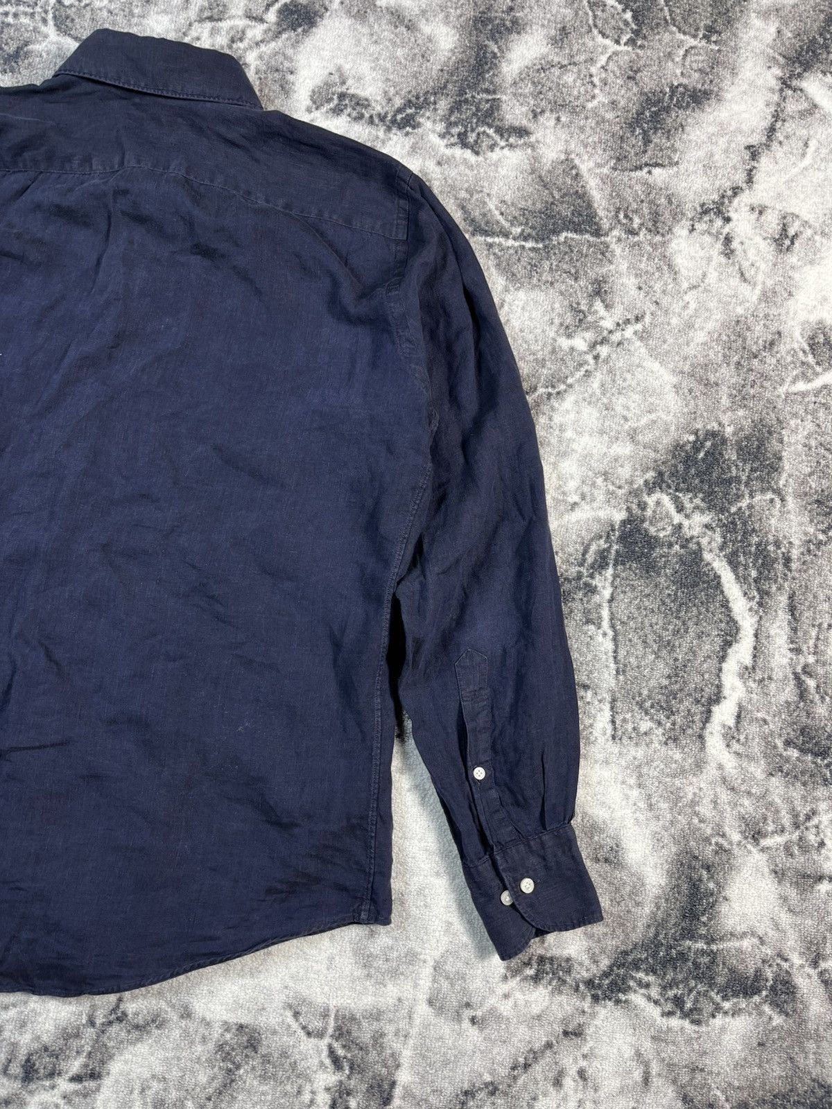 Suitsupply Suitsupply Linen Shirt Navy Slim Fit 39/40 Casual Size US M / EU 48-50 / 2 - 11 Thumbnail
