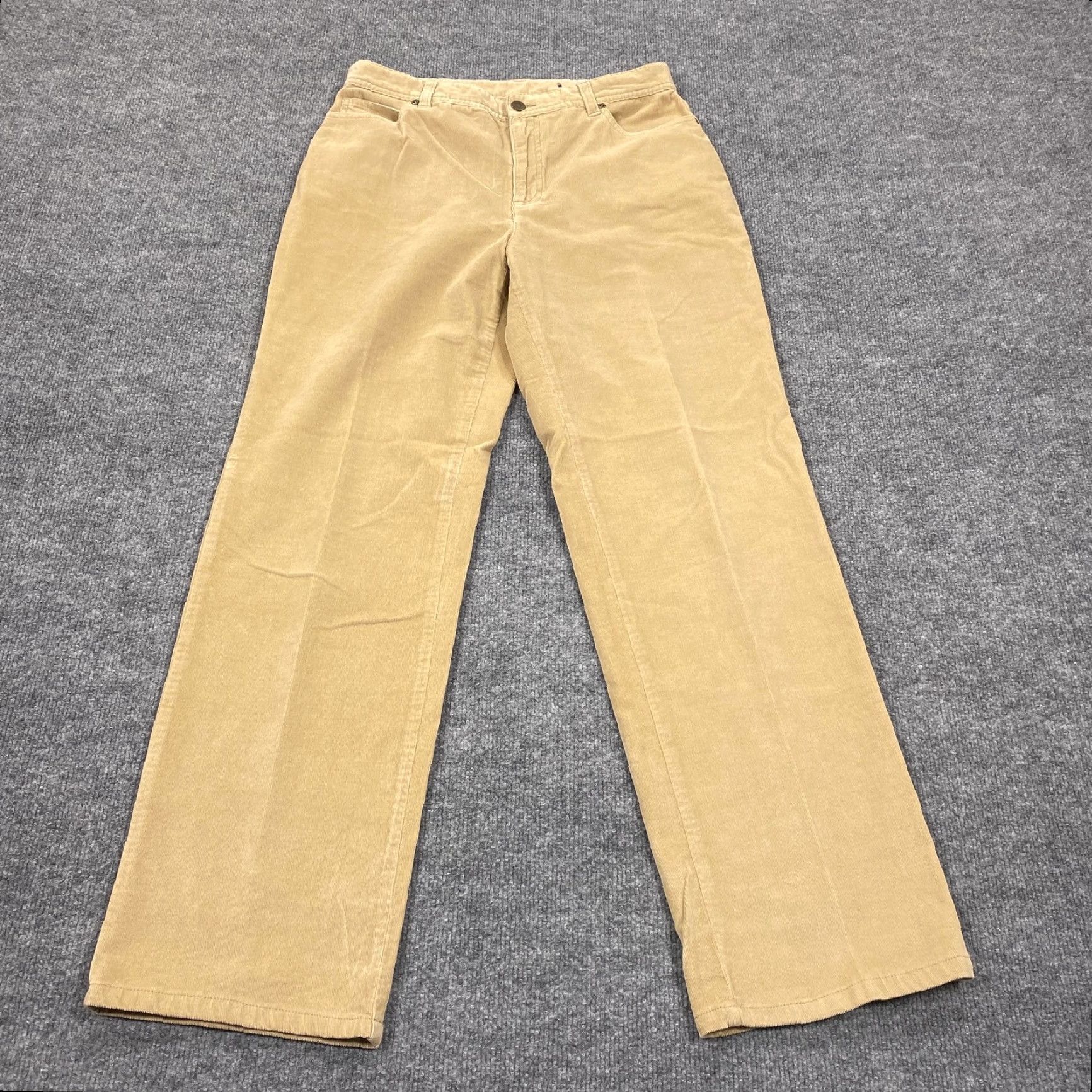 Vintage Style&co. Jeans Womens 12 Beige Corduroy Straight Relaxed 31x32 5-Pocket Stretch Size 34" / US 12 / IT 48 - 2 Thumbnail